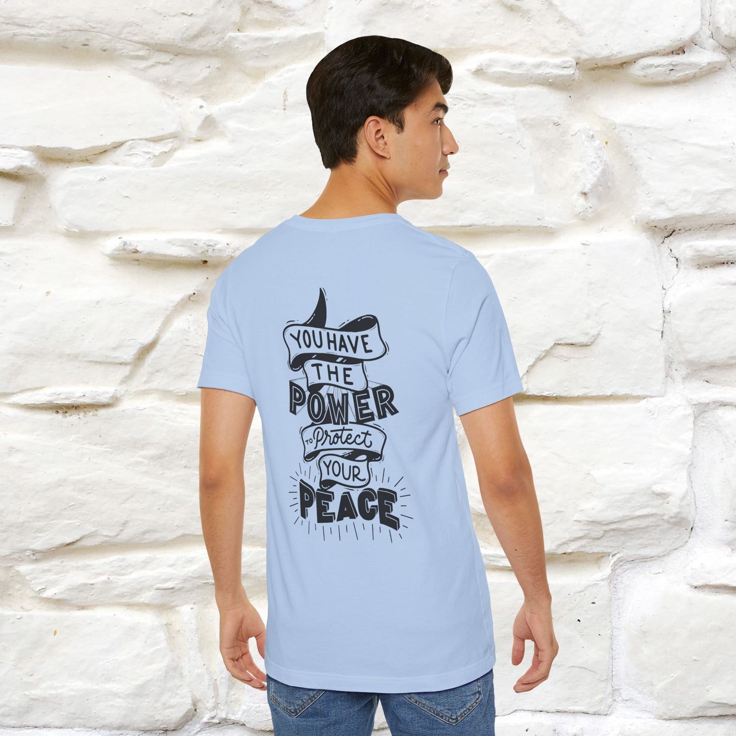 "You Have the Power to Protect Your Peace" Cat T-Shirt| Front & Back Design | Nunu&Miao Studio - Nunu&Miao Studio