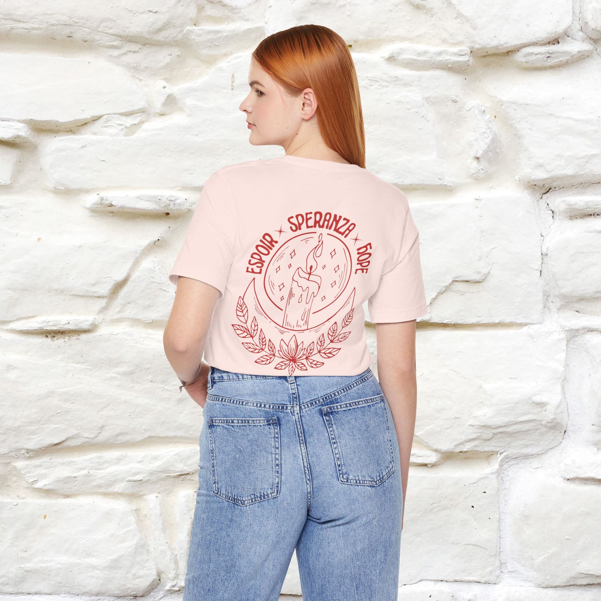 "Espoir Speranza Hope'' Cat T-Shirt Front and Back Design | Nunu&Miao Studio - Nunu&Miao Studio