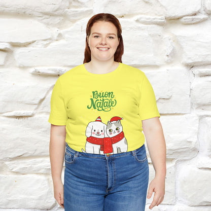 ''Buon Natale Cat and Dog'' Christmas T-shirt  | Nunu&Miao Studio - Nunu&Miao Studio
