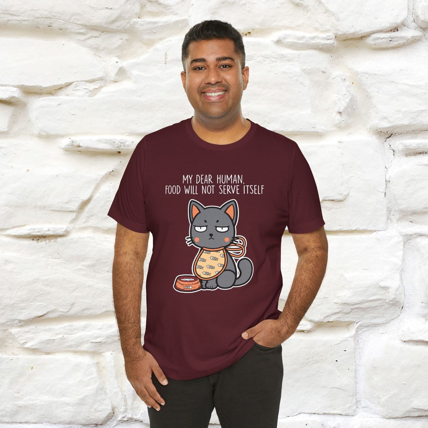 "Dear Human, Food Will Not Serve Itself" |Cat T-Shirt | Nunu&Miao Studio - Nunu&Miao Studio