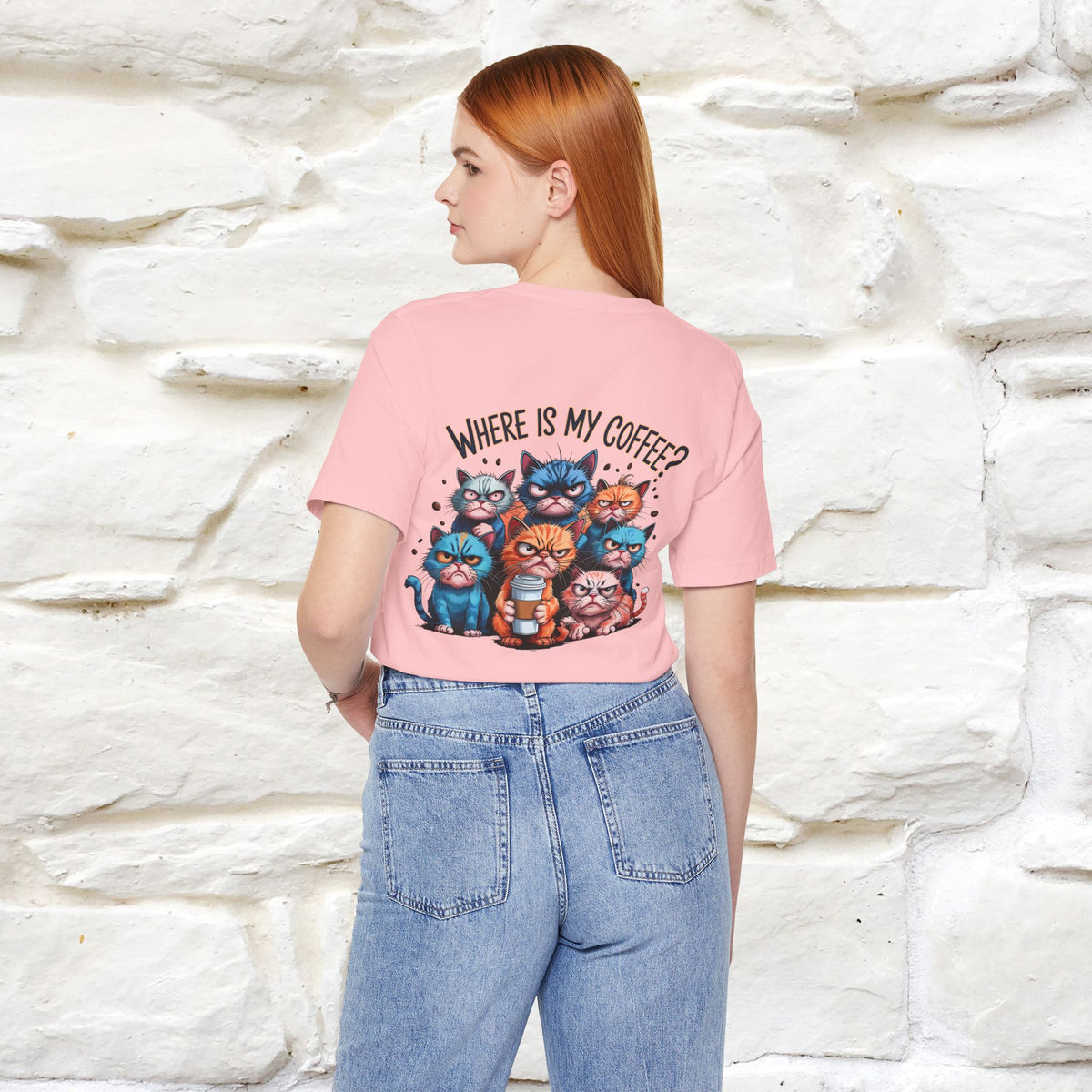 "Where Is My Coffe?" Cat T-Shirt | Front & Back Design | Nunu&Miao Studio