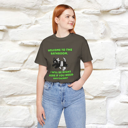 "Welcome To The Bathroom..."Funny  Cat T-shirt |Nunu&Miao Studio - Nunu&Miao Studio