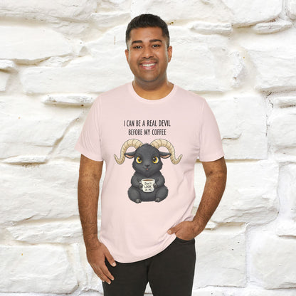 "I Can Be a Real Devil Before My Coffe" Funny T-shirt |Nunu&Miao Studio - Nunu&Miao Studio
