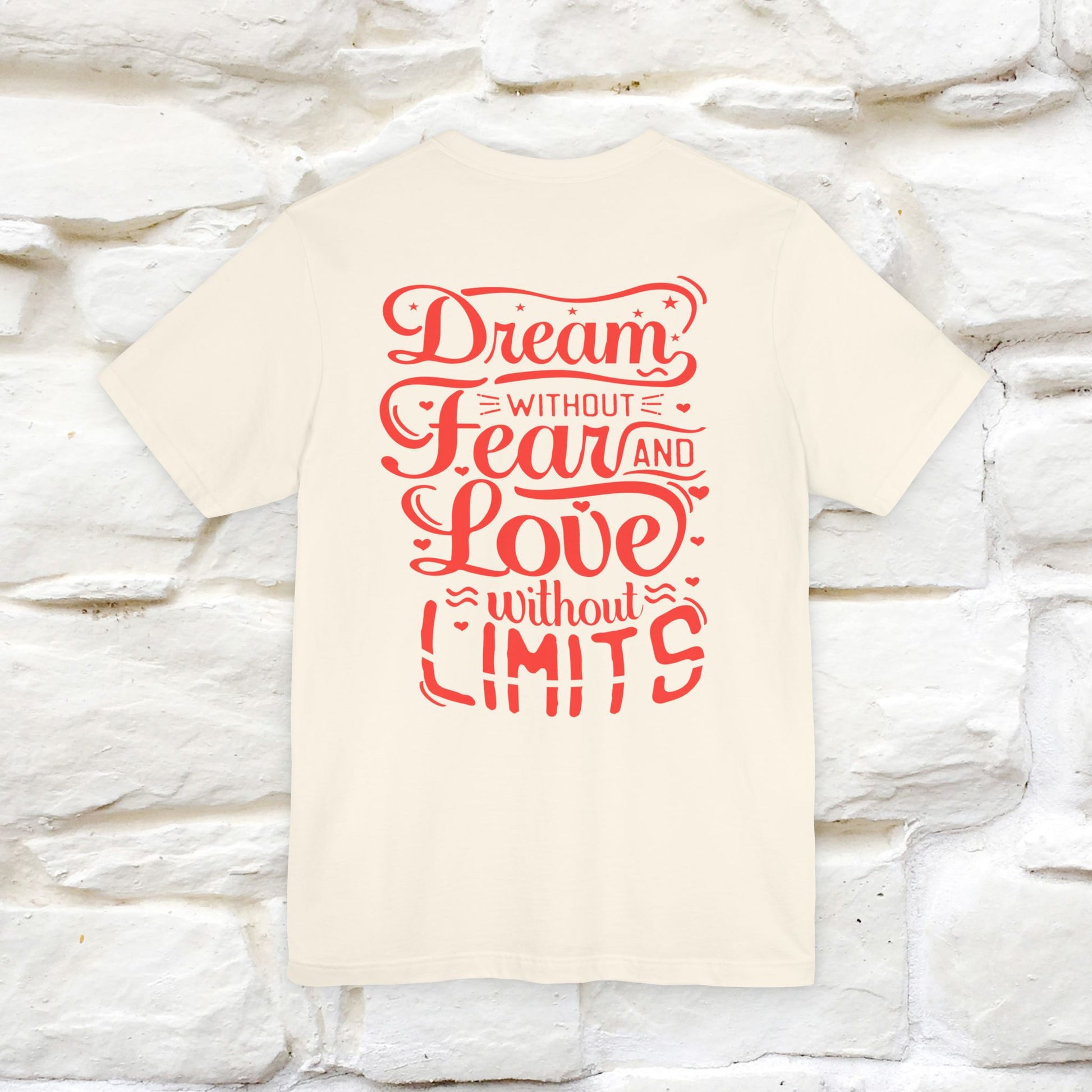 "Dream Without Fear And Love Without Limits'' Cat T-Shirt | Front & Back Design | Nunu&Miao Studio - Nunu&Miao Studio