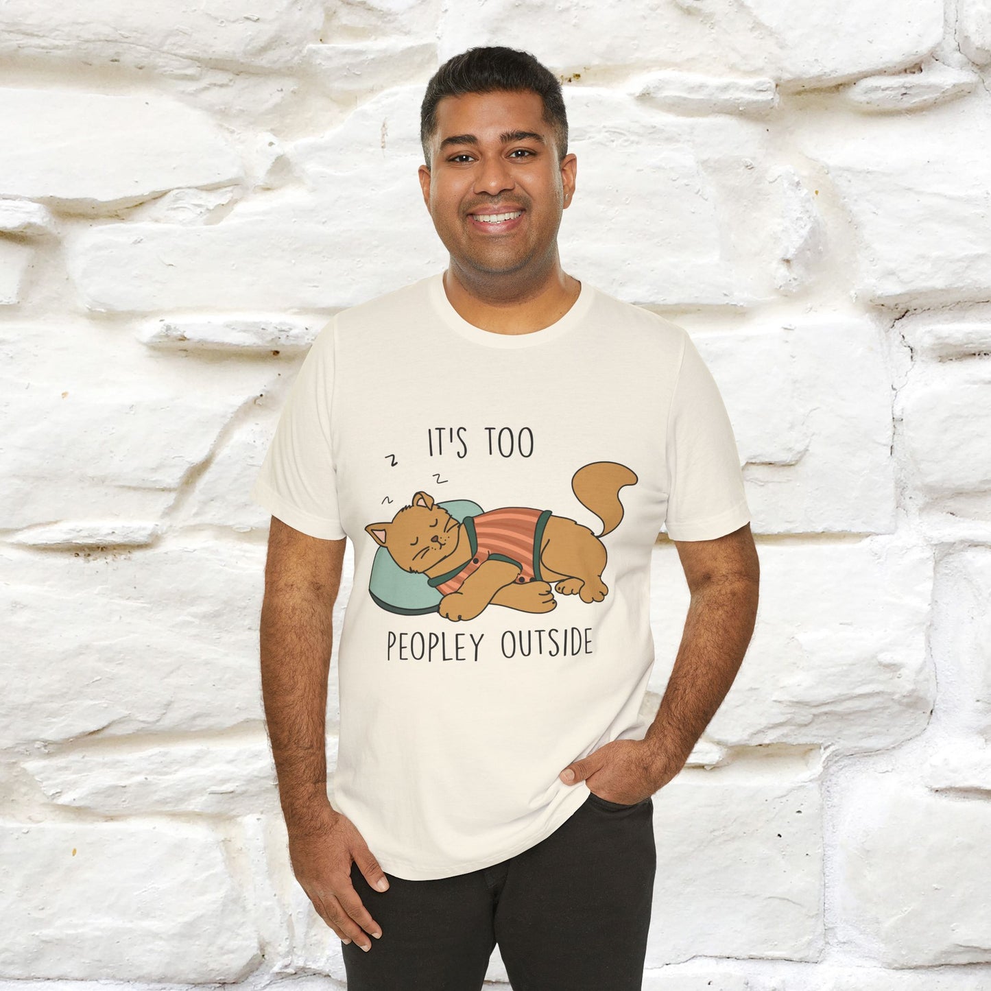 ''It’s Too Peopley Outside'' | Funny Cat T-Shirt | Nunu&Miao Studio - Nunu&Miao Studio