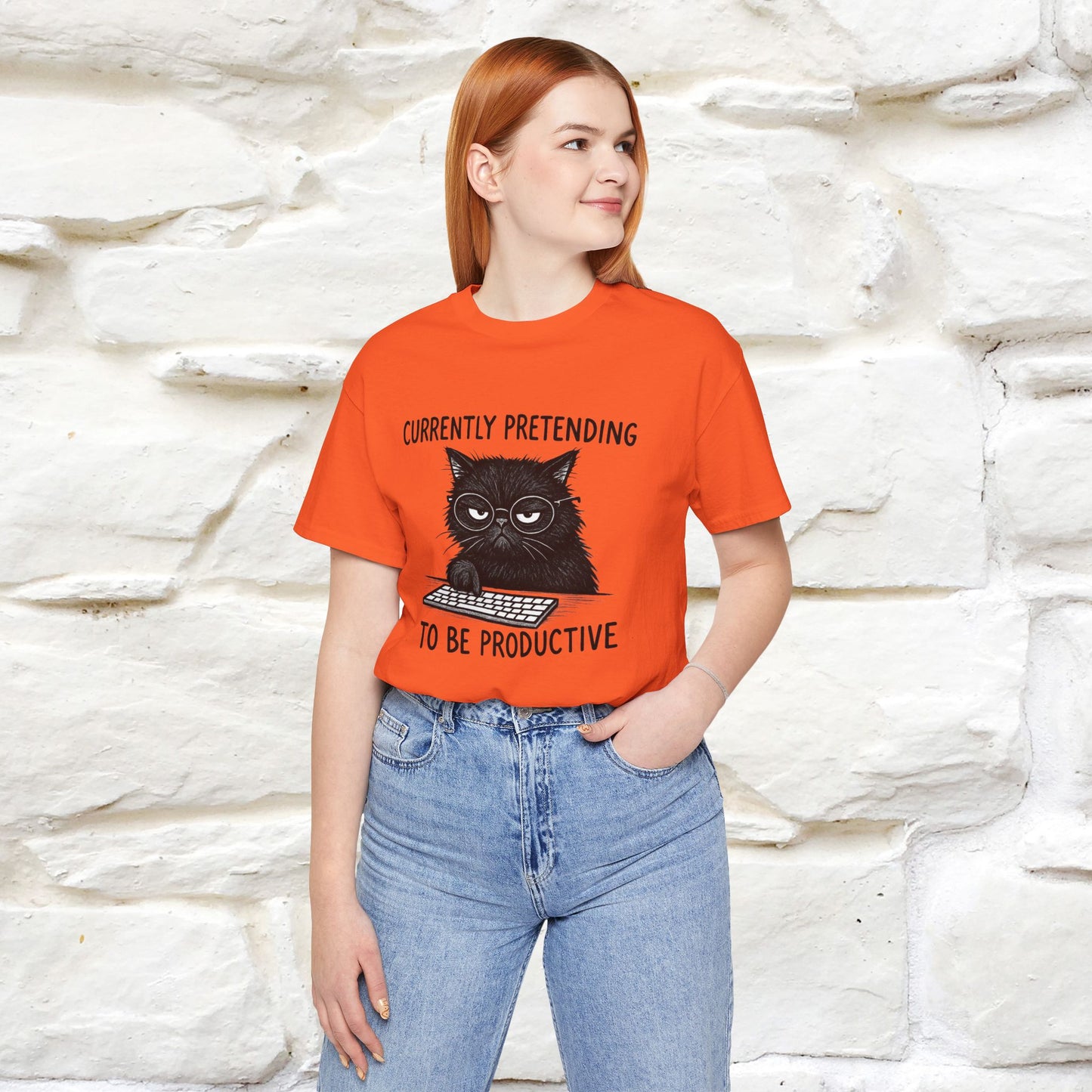 "Currently Pretending To Be Productive" |Cat T-Shirt | Nunu&Miao Studio - Nunu&Miao Studio