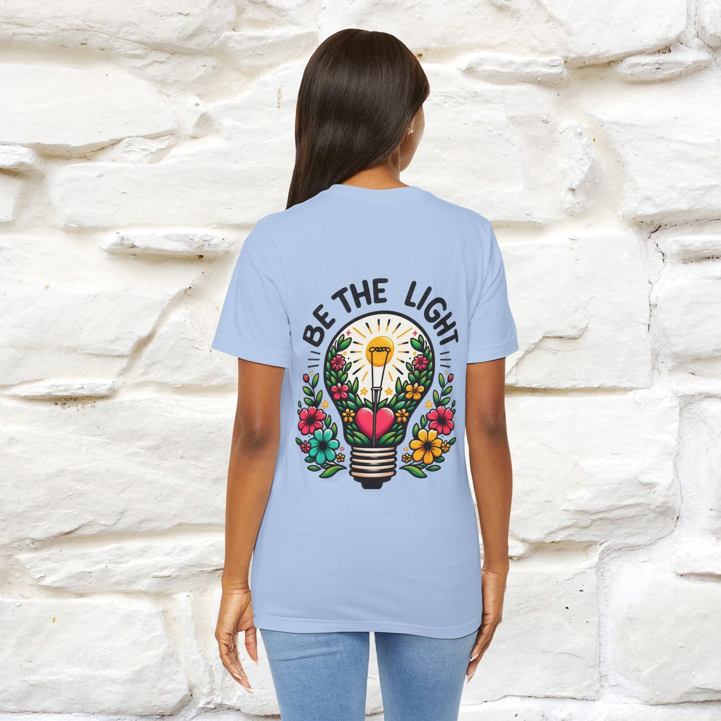 ''Be The Light" Cat T-Shirt| Front & Back Design | Nunu&Miao Studio - Nunu&Miao Studio