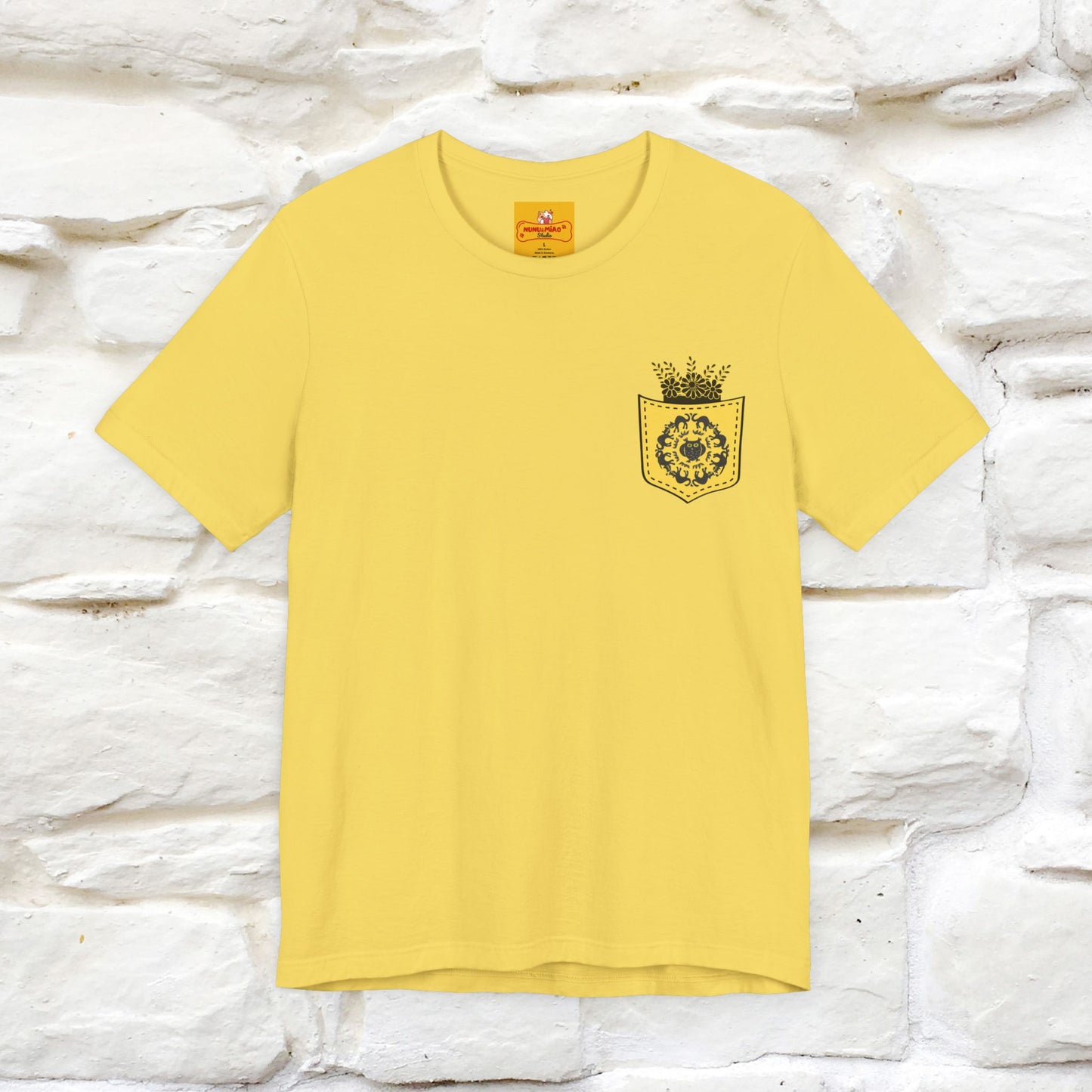 ''Black Cat Circle'' Cat T-Shirt Front and Back Design | Nunu&Miao Studio - Nunu&Miao Studio