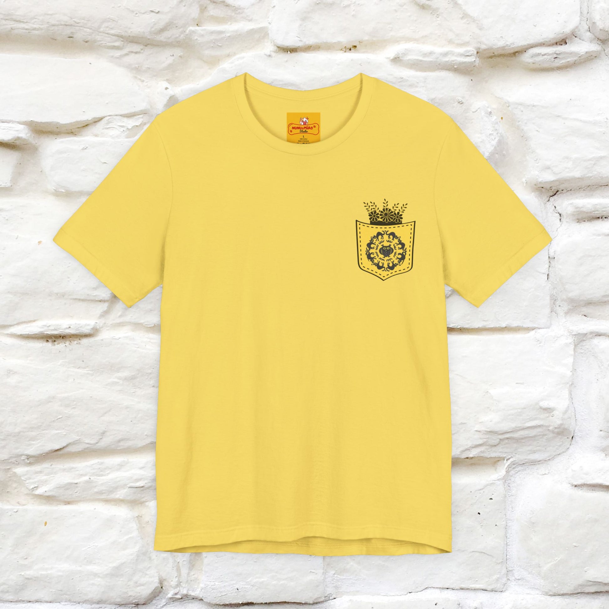 ''Black Cat Circle'' Cat T-Shirt Front and Back Design | Nunu&Miao Studio - Nunu&Miao Studio