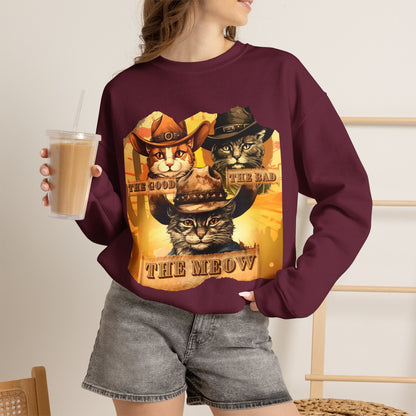 ''The Good, the Bad, and the Meow'' |Cat Sweatshirt | Nunu&Miao Studio