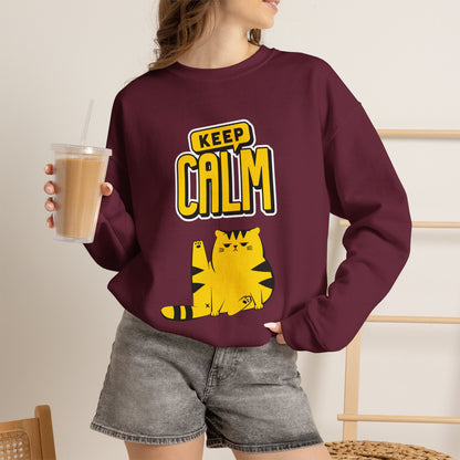 "Keep Calm'' |Cat Sweatshirt | Nunu&Miao Studio