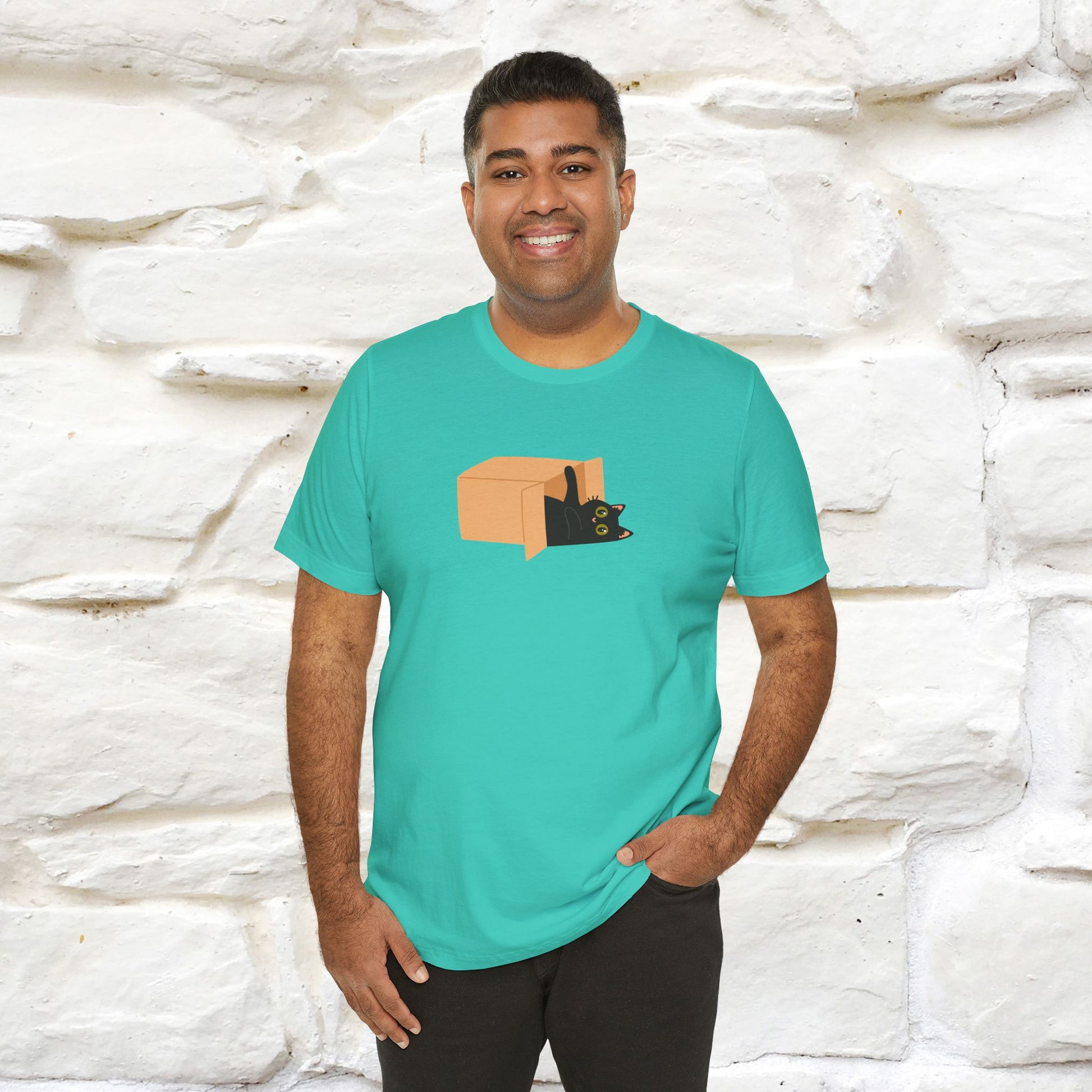 "Think Like There Is No Box" Cat T-Shirt| Front & Back Design | Nunu&Miao Studio - Nunu&Miao Studio