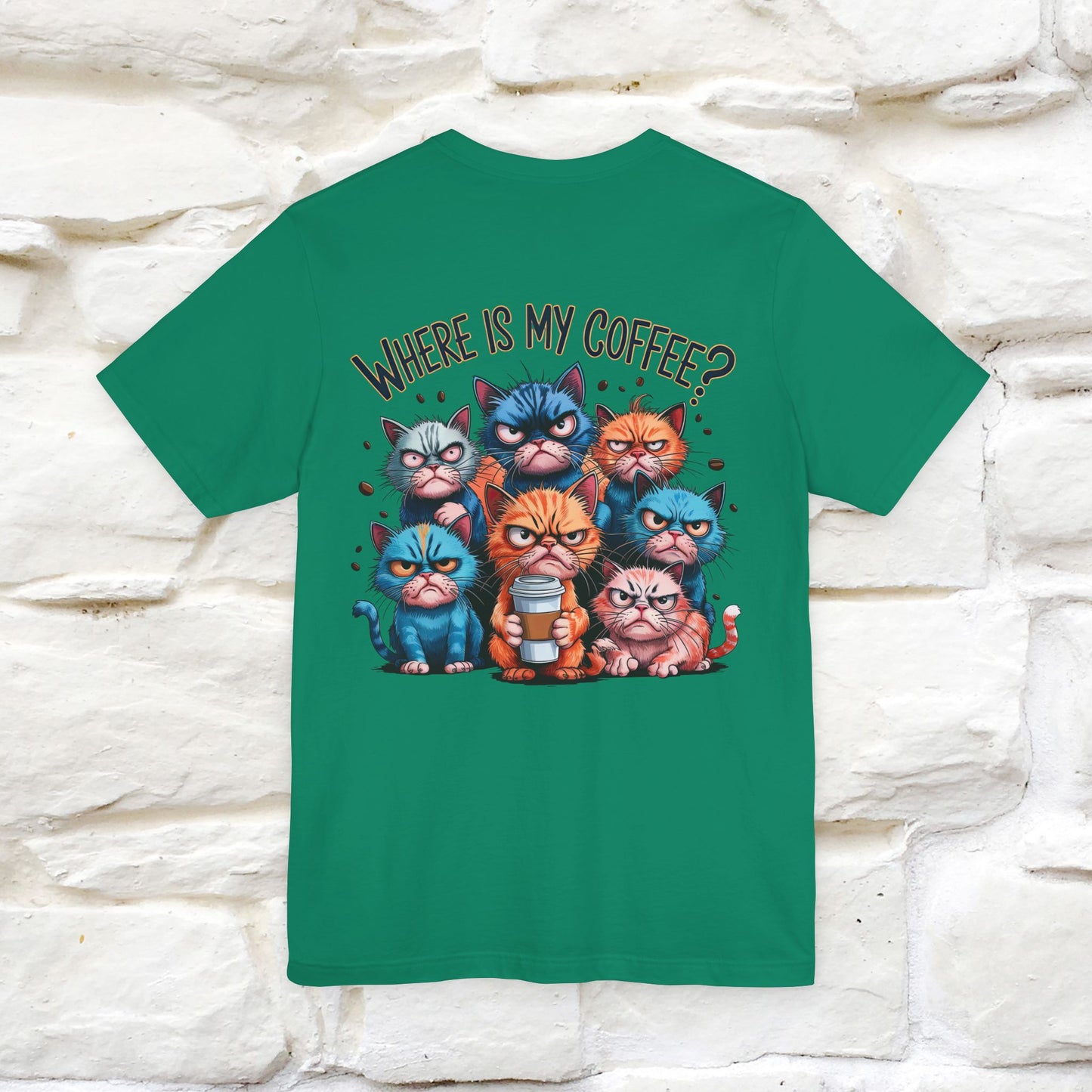 "Where Is My Coffe?" Cat T-Shirt | Front & Back Design | Nunu&Miao Studio