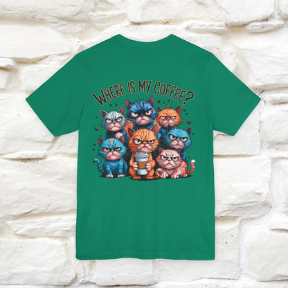 "Where Is My Coffe?" Cat T-Shirt | Front & Back Design | Nunu&Miao Studio