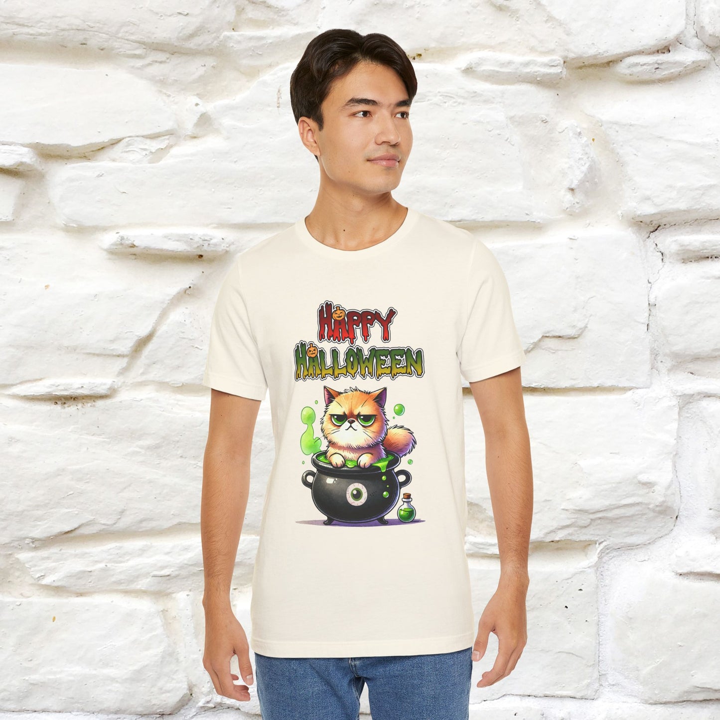 "Angry Cat Happy Halloween" Cat  T-shirt |Nunu&Miao Studio - Nunu&Miao Studio