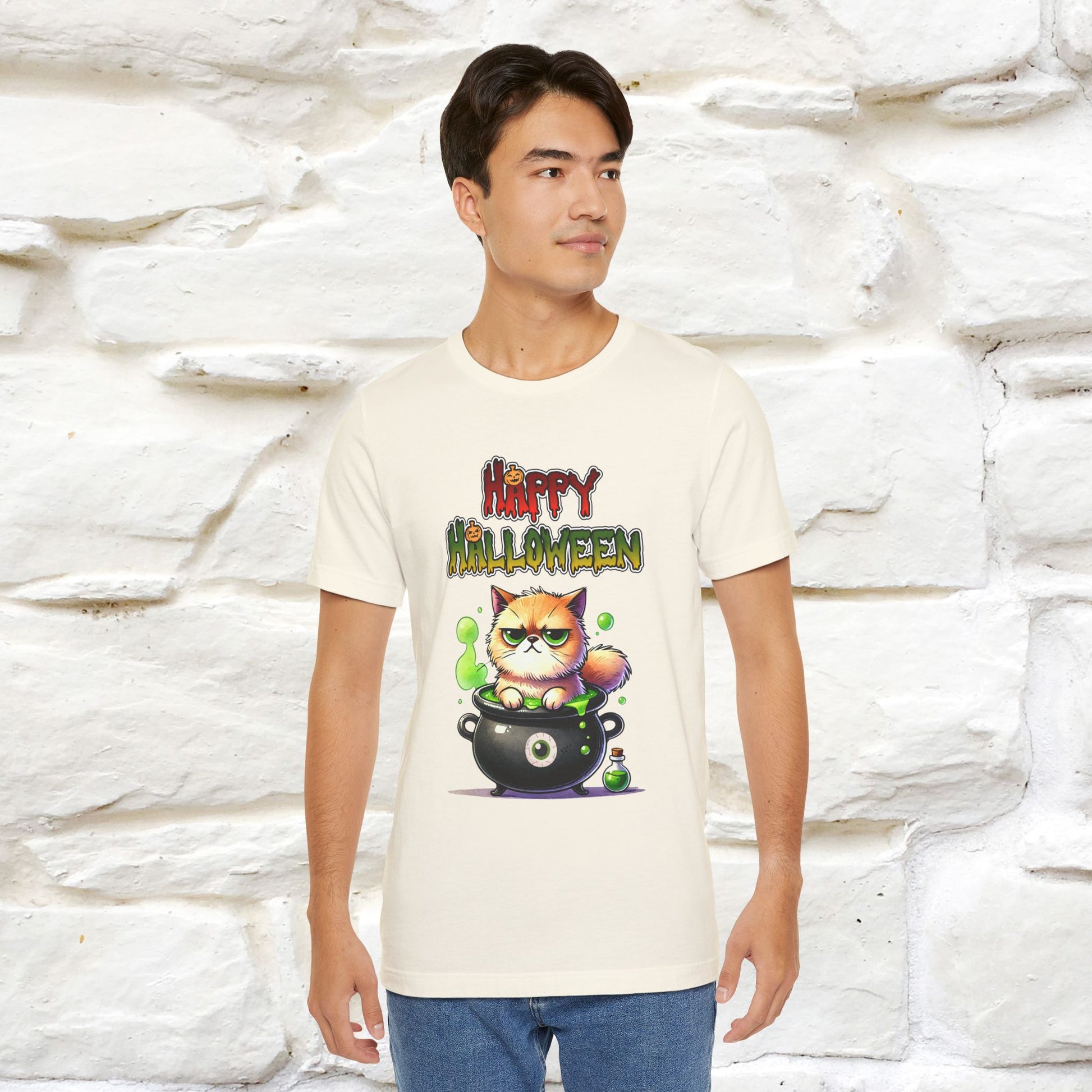 "Angry Cat Happy Halloween" Cat  T-shirt |Nunu&Miao Studio - Nunu&Miao Studio