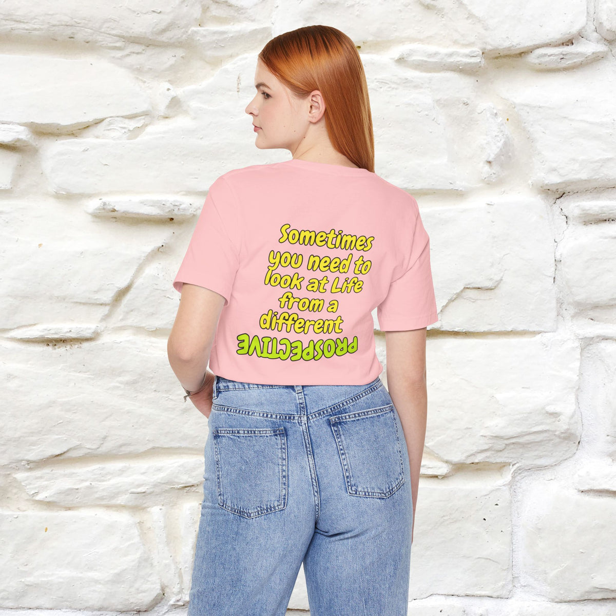 "Sometimes You Need to Look at Life from a Different Perspective" Cat T-Shirt | Front & Back Design | Nunu&Miao Studio