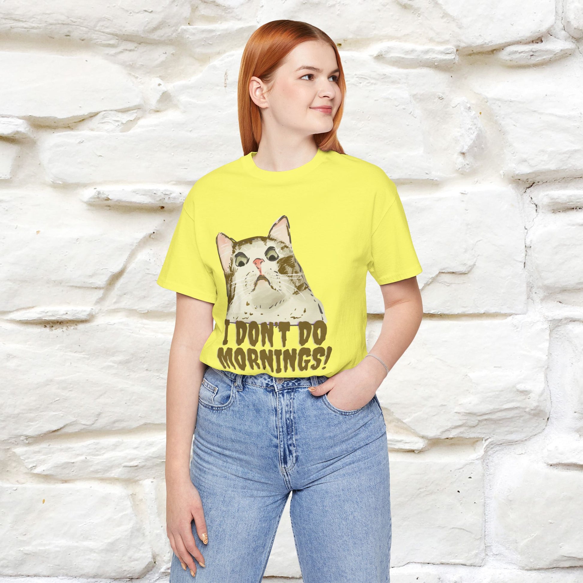 ''I Don't Do Mornings''  Cat T-shirt | Cat T-Shirt | Nunu&Miao Studio - Nunu&Miao Studio