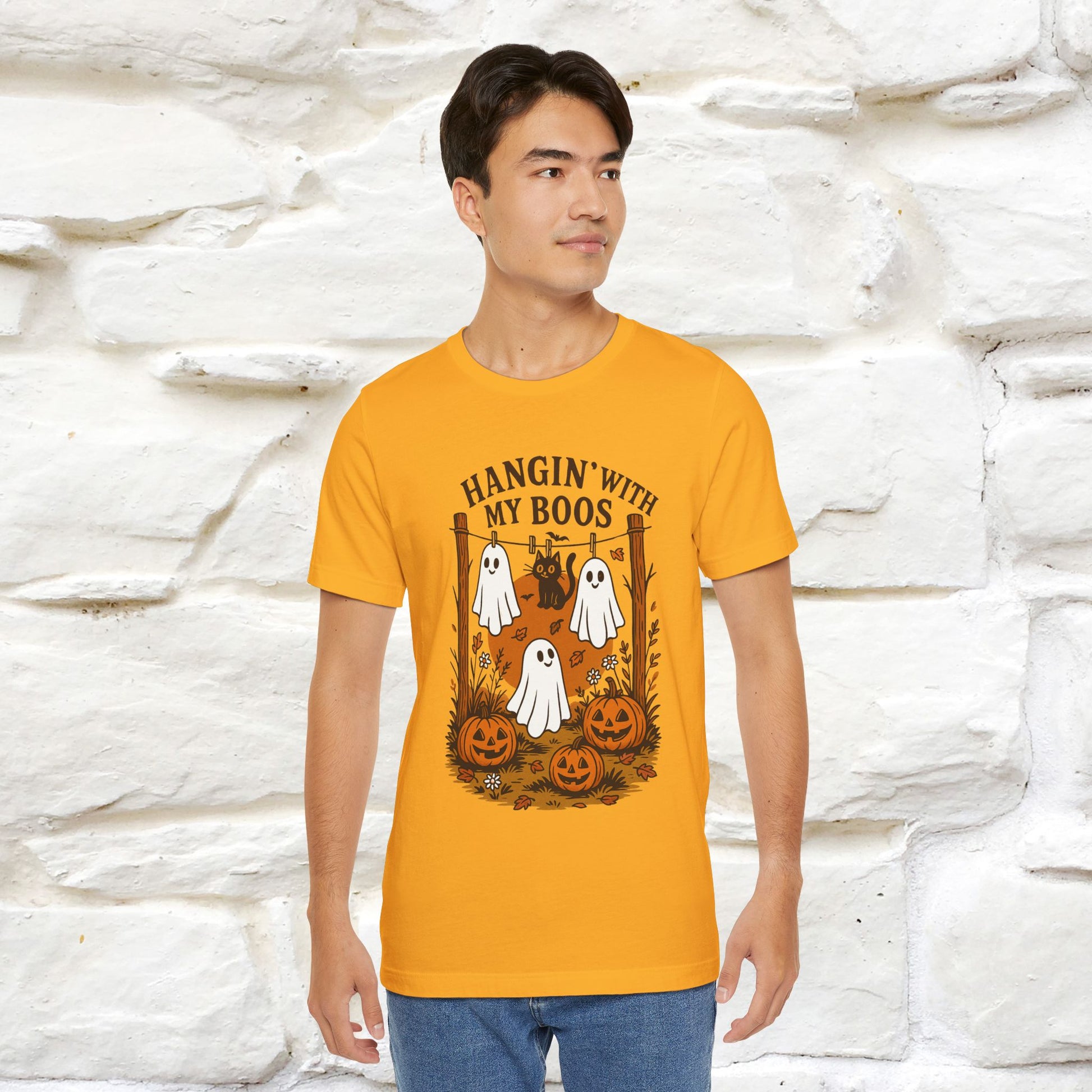 "Hanging With My Boos" Halloween Cat T-shirt |Nunu&Miao Studio - Nunu&Miao Studio