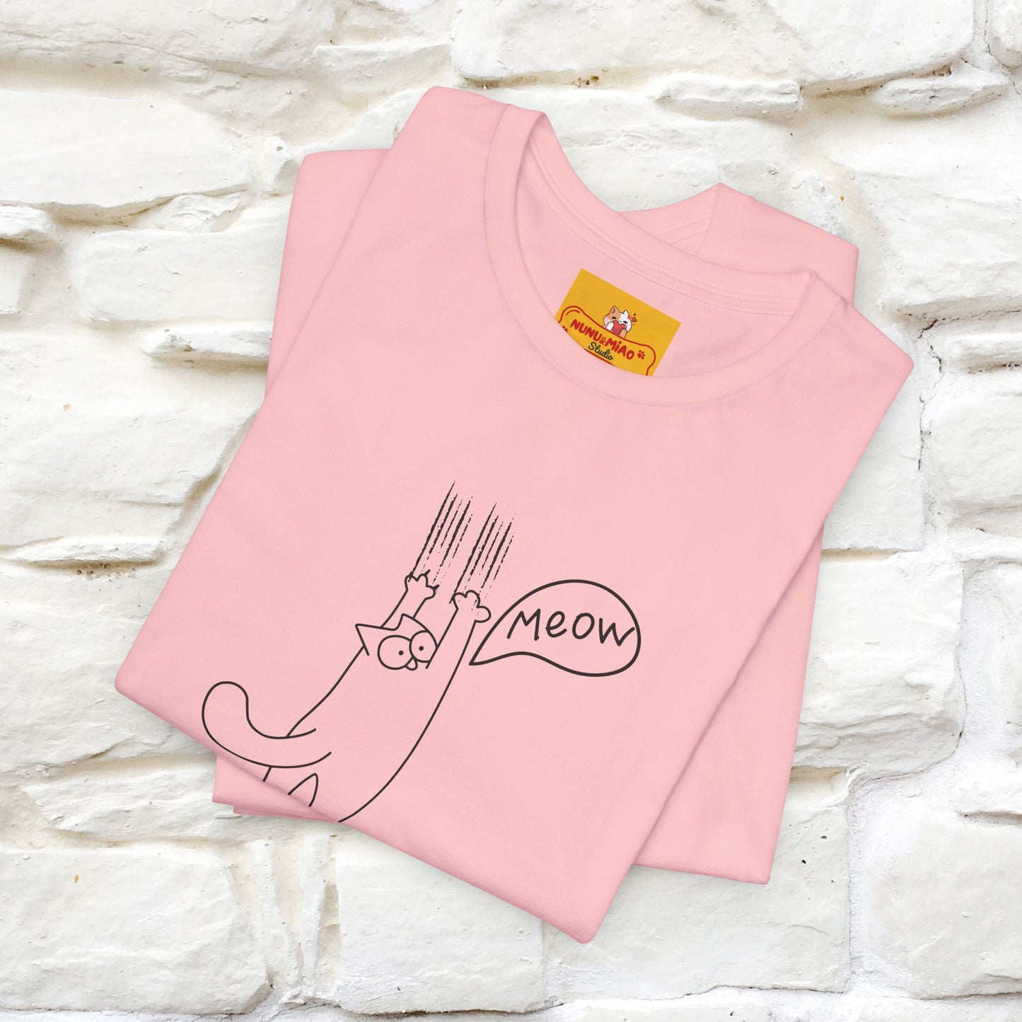 "Meow Meow Meow" Cat T-Shirt | Front & Back Design | Nunu&Miao Studio - Nunu&Miao Studio