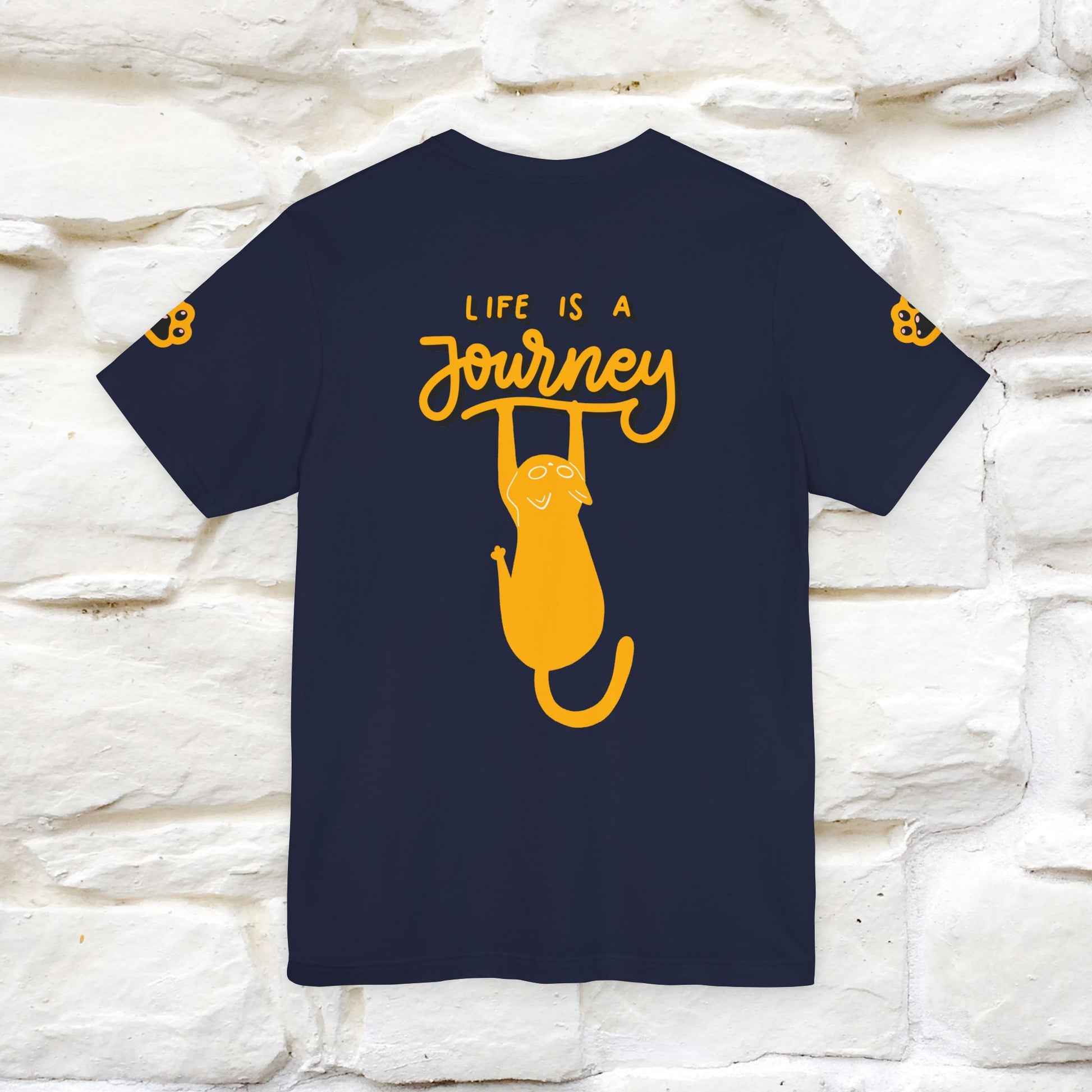 "Life Is A Journey'' Cat T-Shirt | Front & Back Design | Nunu&Miao Studio - Nunu&Miao Studio