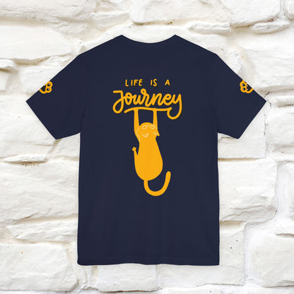 "Life Is A Journey'' Cat T-Shirt | Front & Back Design | Nunu&Miao Studio - Nunu&Miao Studio