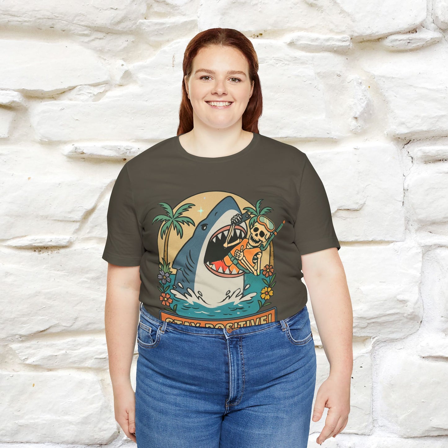 "Stay Positive" Funny T-shirt |Nunu&Miao Studio - Nunu&Miao Studio