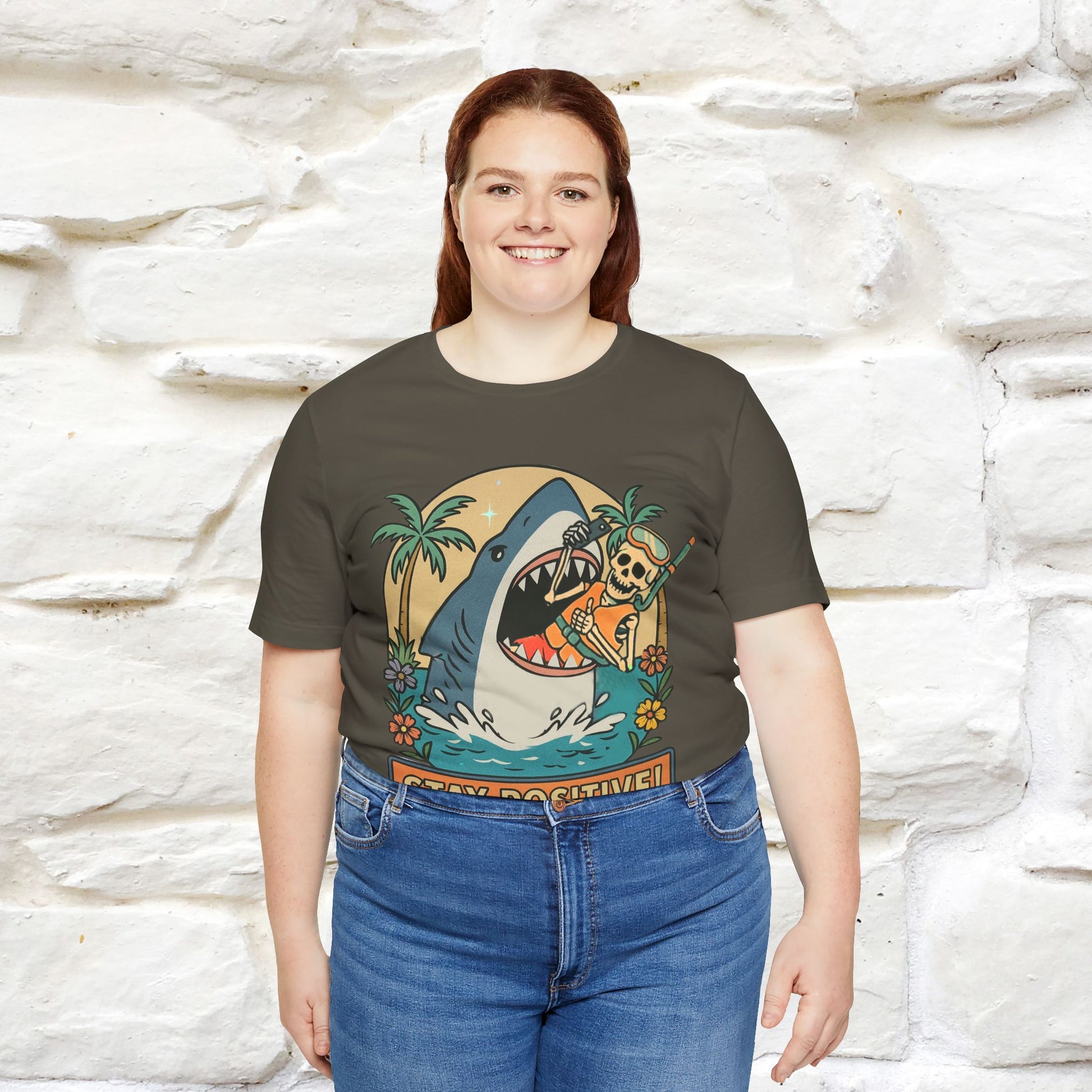 "Stay Positive" Funny T-shirt |Nunu&Miao Studio - Nunu&Miao Studio