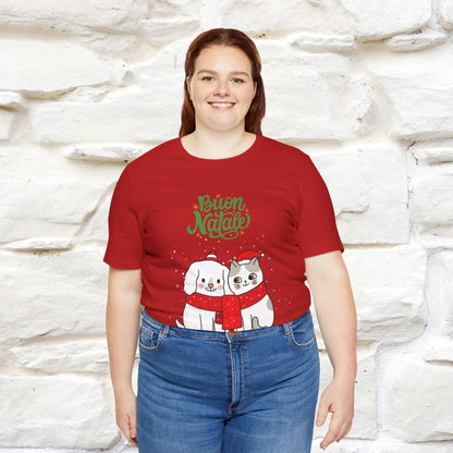 ''Buon Natale Cat and Dog'' Christmas T-shirt  | Nunu&Miao Studio - Nunu&Miao Studio