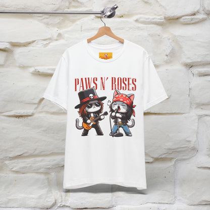 Paws N' Roses T-Shirt | Rock-Inspired Cat Lover  | Nunu&Miao Studio - Nunu&Miao Studio