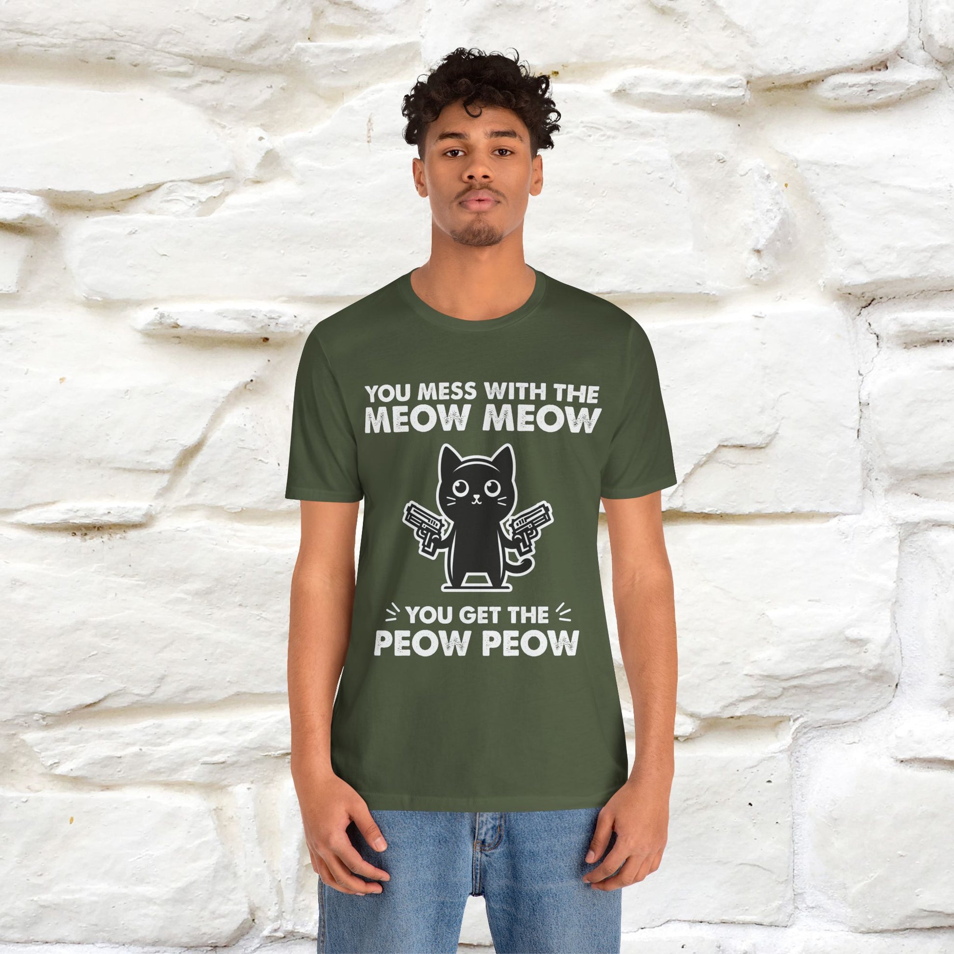 "You Mess With The Meow Meow, You Get The Peow Peow" Cat T-shirt |Nunu&Miao Studio - Nunu&Miao Studio