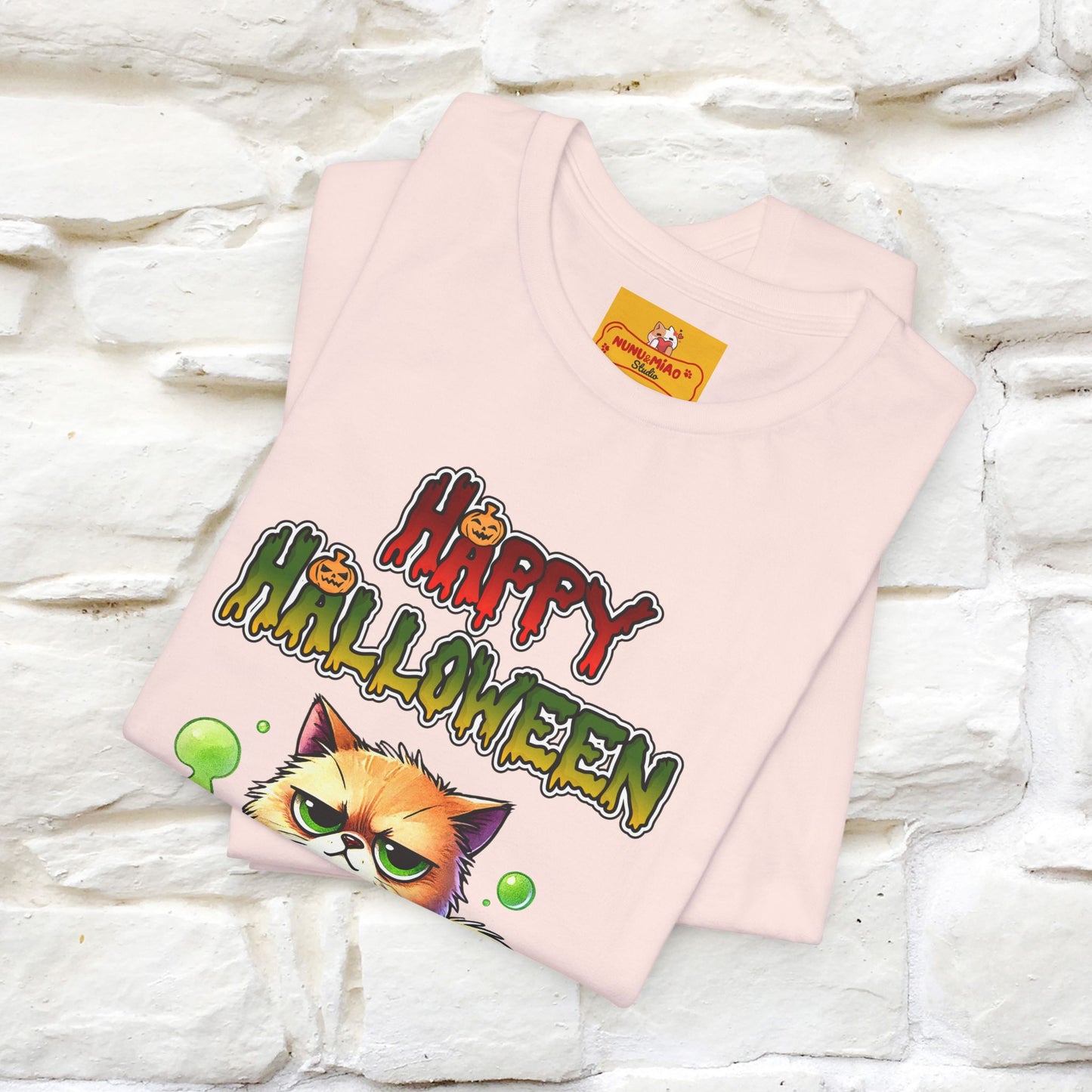 "Angry Cat Happy Halloween" Cat  T-shirt |Nunu&Miao Studio - Nunu&Miao Studio