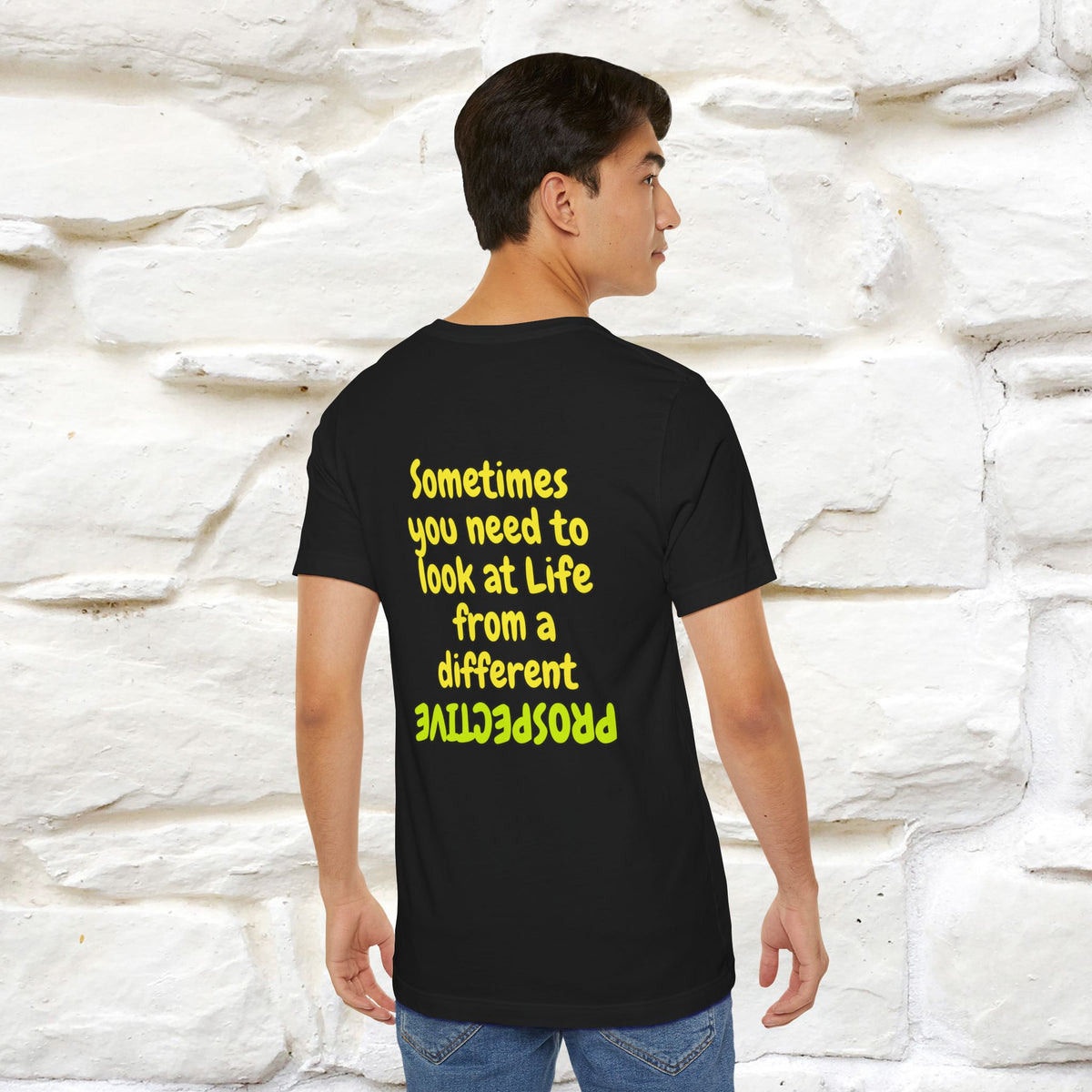 "Sometimes You Need to Look at Life from a Different Perspective" Cat T-Shirt | Front & Back Design | Nunu&Miao Studio
