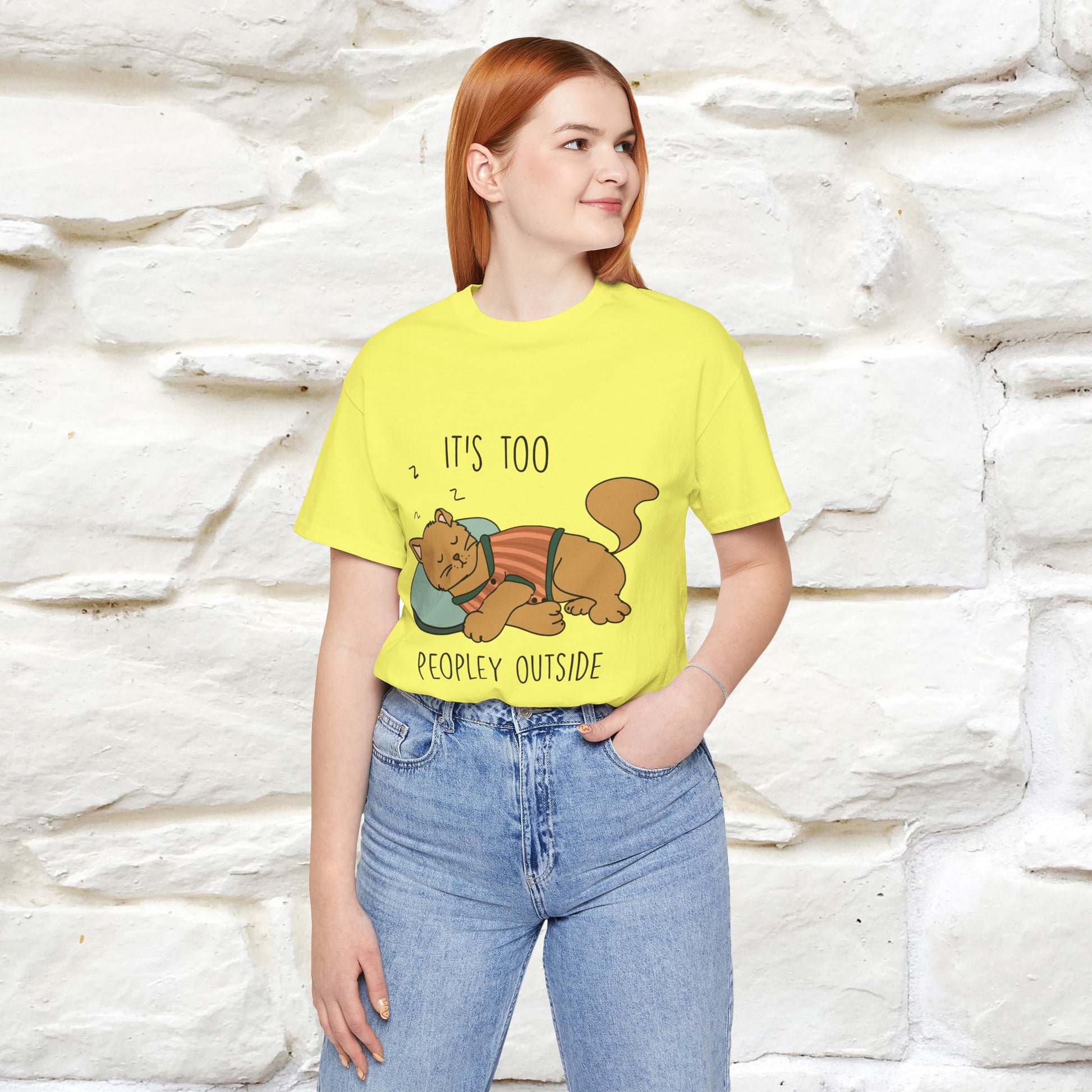 ''It’s Too Peopley Outside'' | Funny Cat T-Shirt | Nunu&Miao Studio - Nunu&Miao Studio