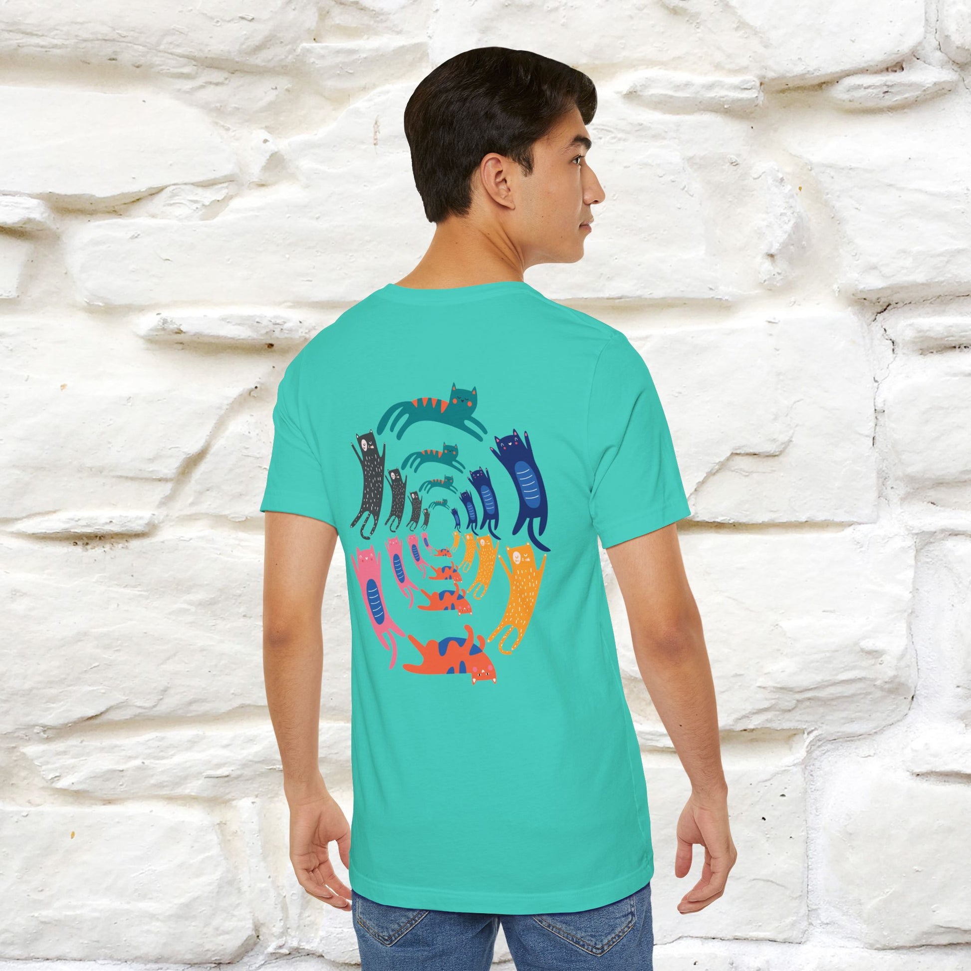 "The Hypnotic Meow'' Cat T-Shirt Front and Back Design | Nunu&Miao Studio - Nunu&Miao Studio
