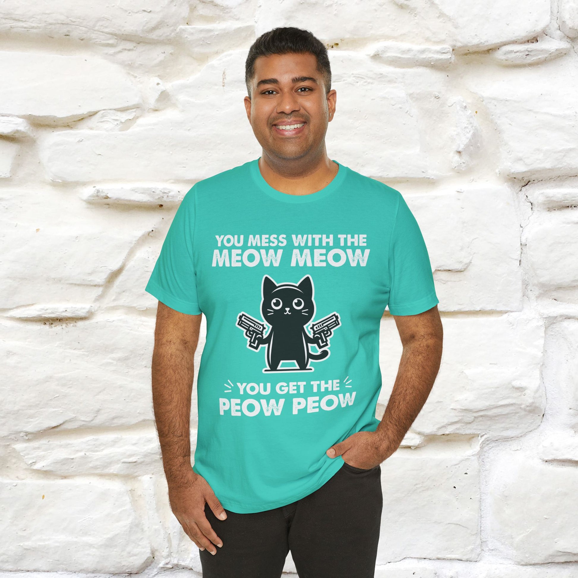 "You Mess With The Meow Meow, You Get The Peow Peow" Cat T-shirt |Nunu&Miao Studio - Nunu&Miao Studio