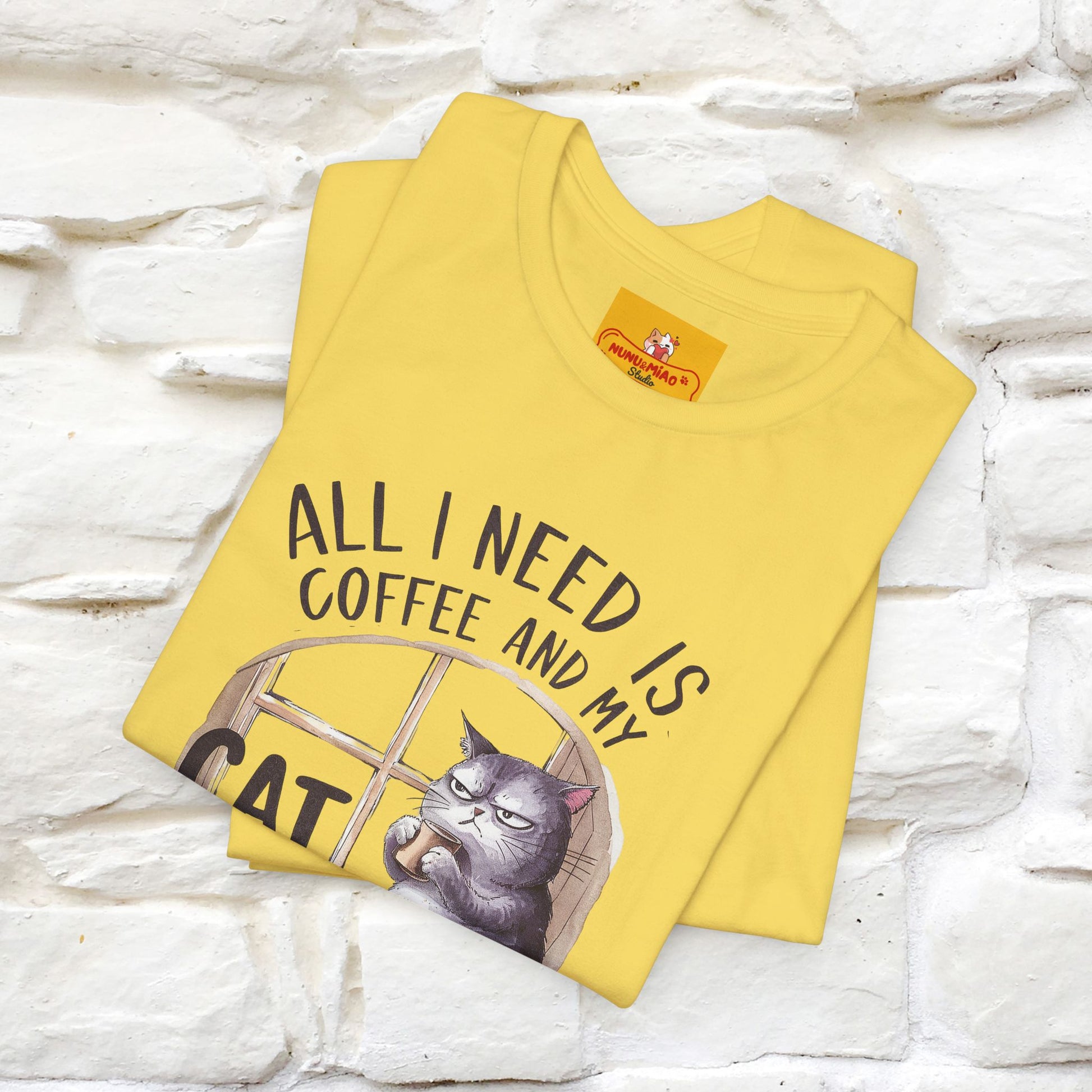 ''All I Need Is Coffee and My Cat, It's Too Peopley Outside''| Cat T-Shirt | Nunu&Miao Studio - Nunu&Miao Studio