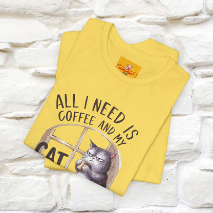 ''All I Need Is Coffee and My Cat, It's Too Peopley Outside''| Cat T-Shirt | Nunu&Miao Studio - Nunu&Miao Studio
