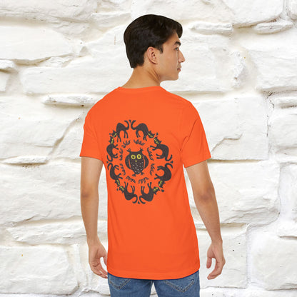 ''Black Cat Circle'' Cat T-Shirt Front and Back Design | Nunu&Miao Studio - Nunu&Miao Studio