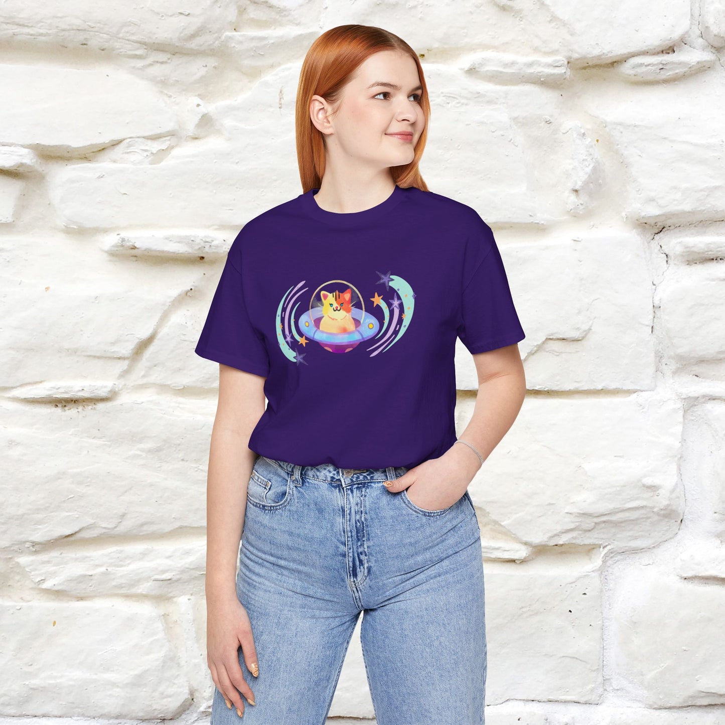 "Stay Positive'' Cat T-Shirt | Front & Back Design | Nunu&Miao Studio - Nunu&Miao Studio