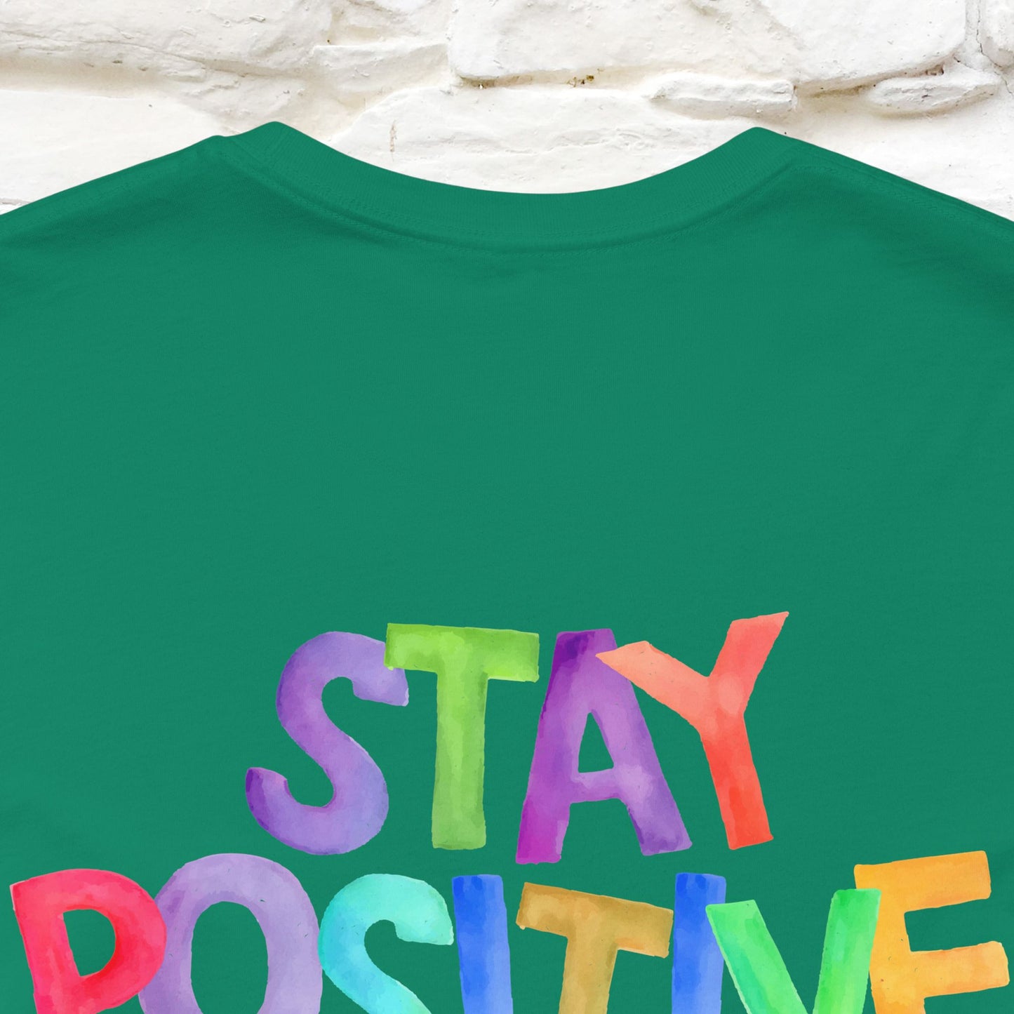 "Stay Positive'' Cat T-Shirt | Front & Back Design | Nunu&Miao Studio - Nunu&Miao Studio