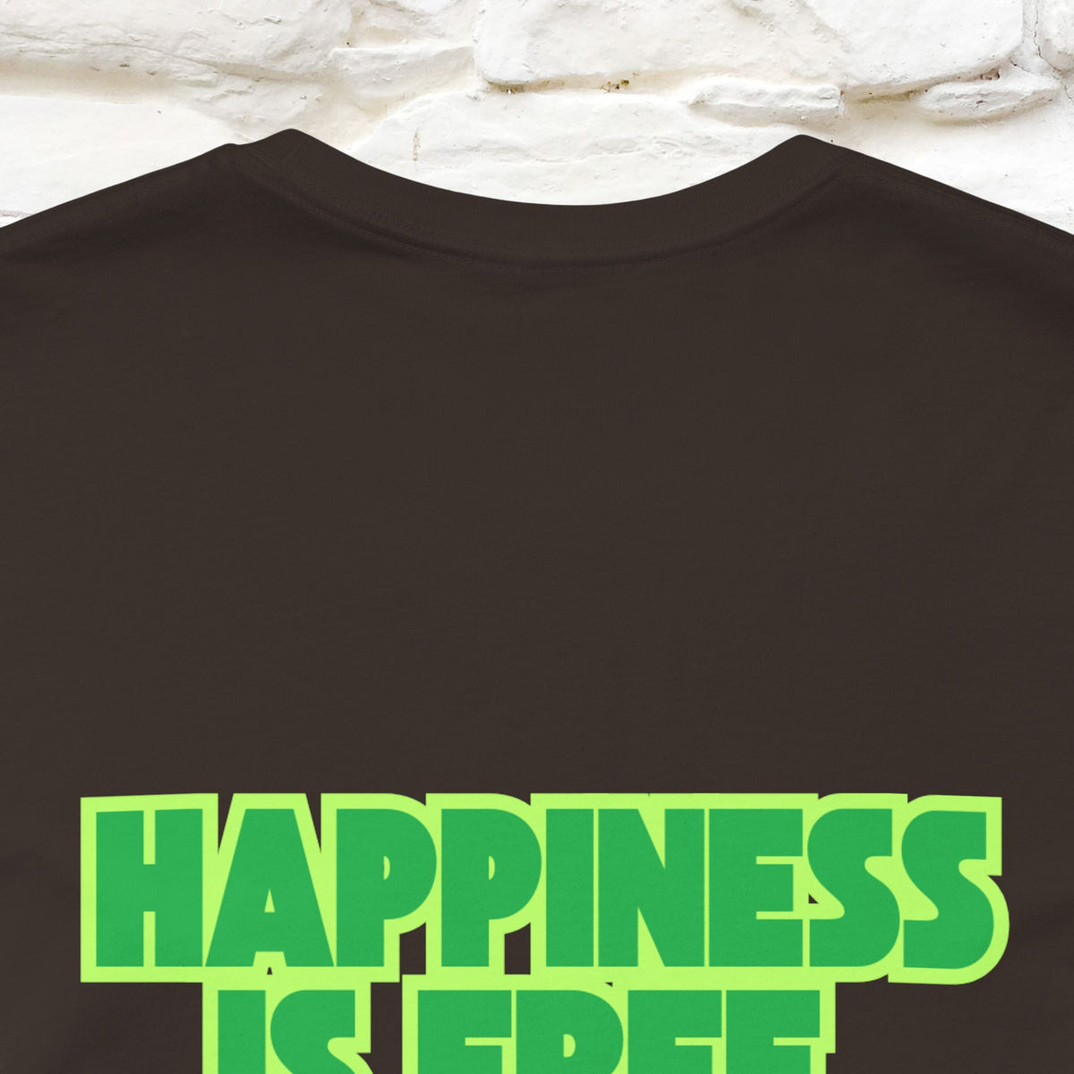 "“Happiness is free. Delivery is extra.” | Cat T-Shirt | Front & Back Design | Nunu&Miao Studio