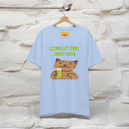 "I Need My Beer Right Meow!" Cat  T-shirt |Nunu&Miao Studio - Nunu&Miao Studio