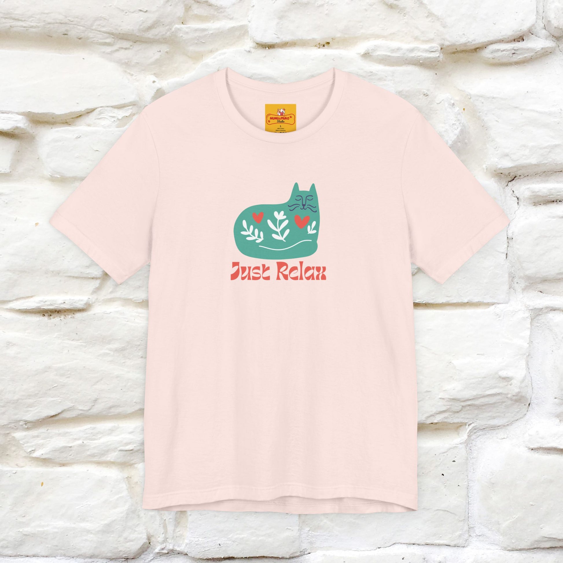"Just Relax'' Cat T-Shirt Front and Back Design | Nunu&Miao Studio - Nunu&Miao Studio