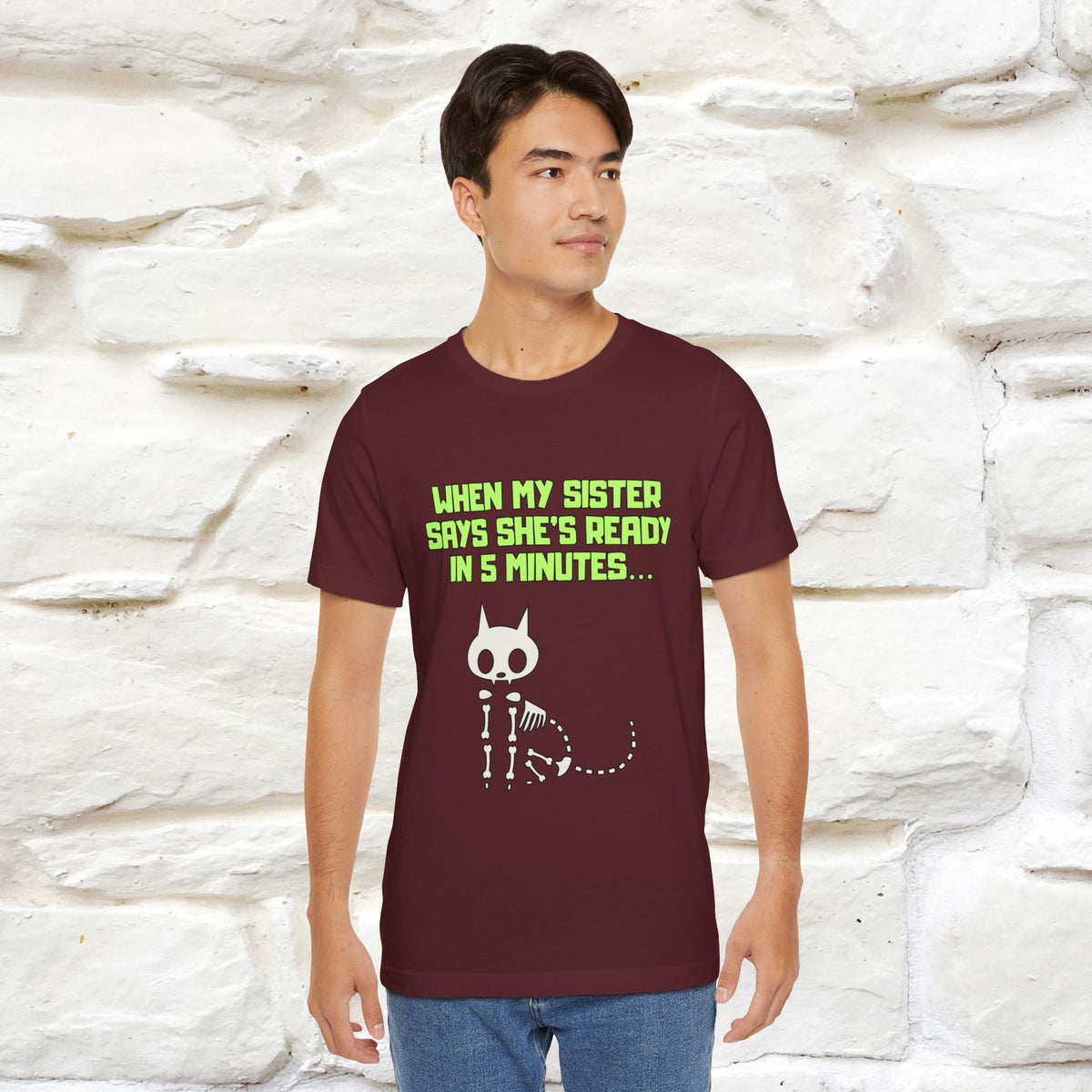 “When my sister says she’s ready in 5 minutes…” | Cat T-Shirt | Nunu&Miao Studio