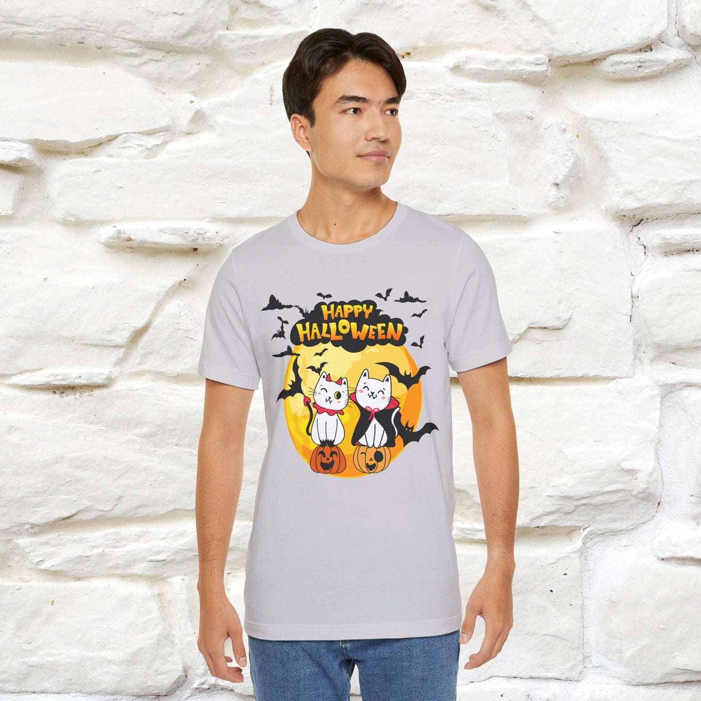 "Happy Halloween Cat Couple " Cat  T-shirt |Nunu&Miao Studio - Nunu&Miao Studio