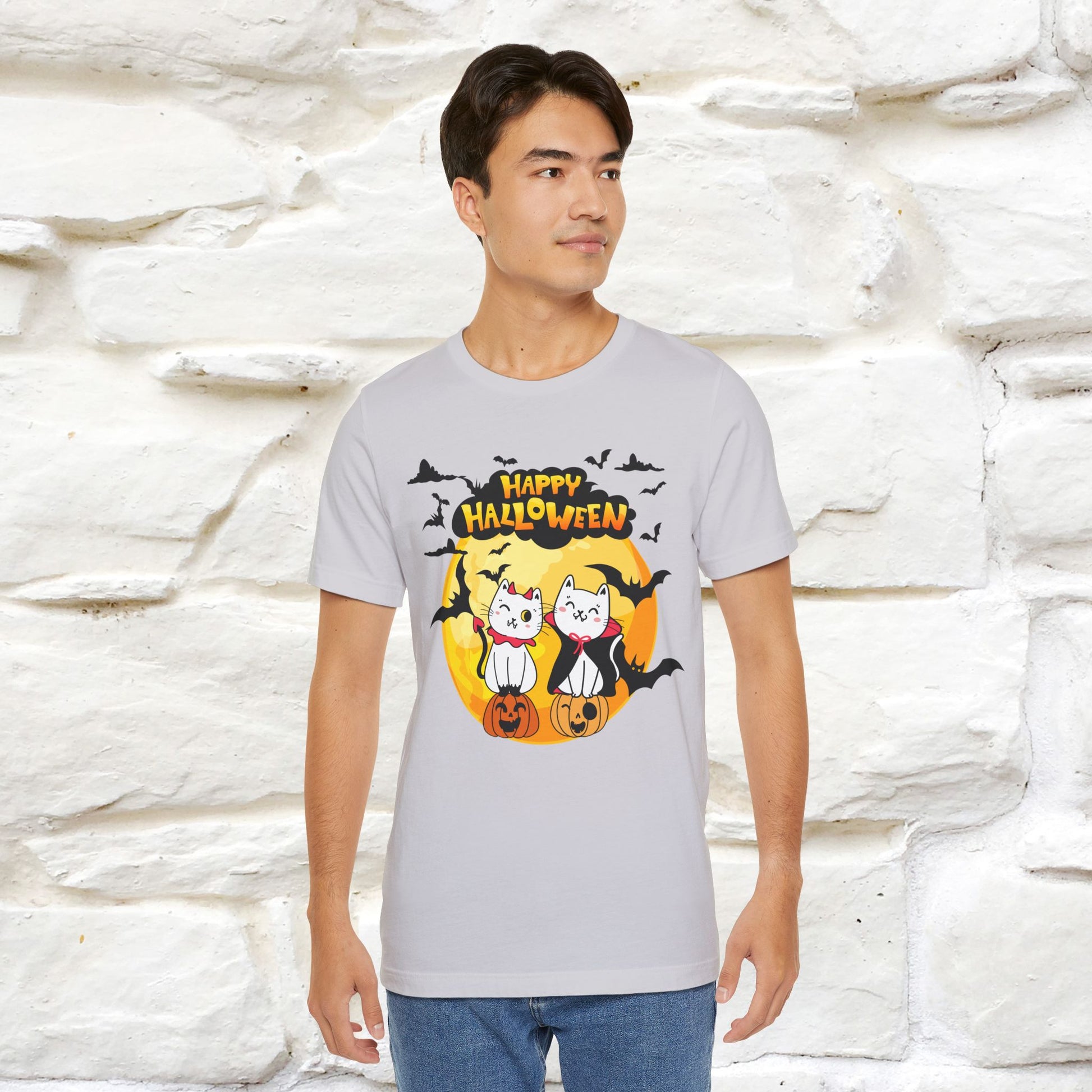 "Happy Halloween Cat Couple " Cat  T-shirt |Nunu&Miao Studio - Nunu&Miao Studio