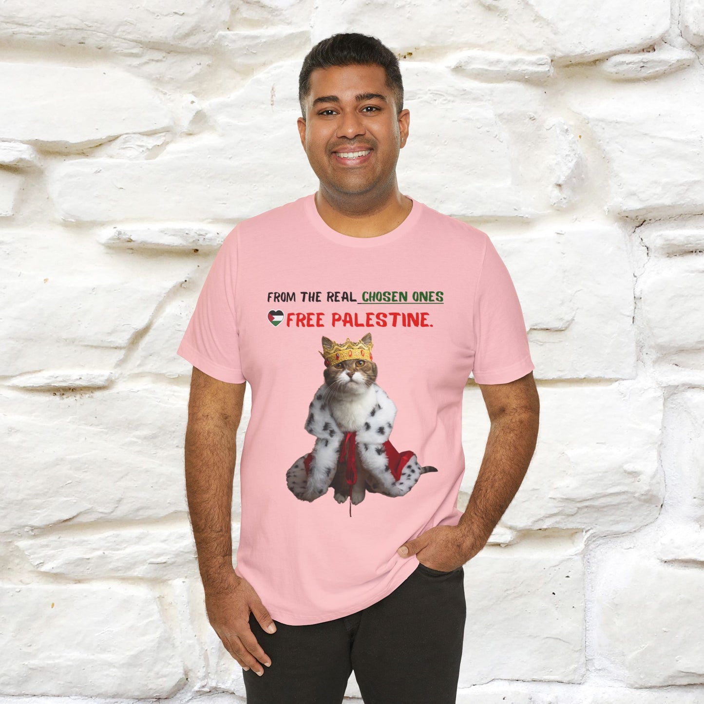 "From the real chosen ones  Free Palestine." Cat T-shirt |Nunu&Miao Studio - Nunu&Miao Studio