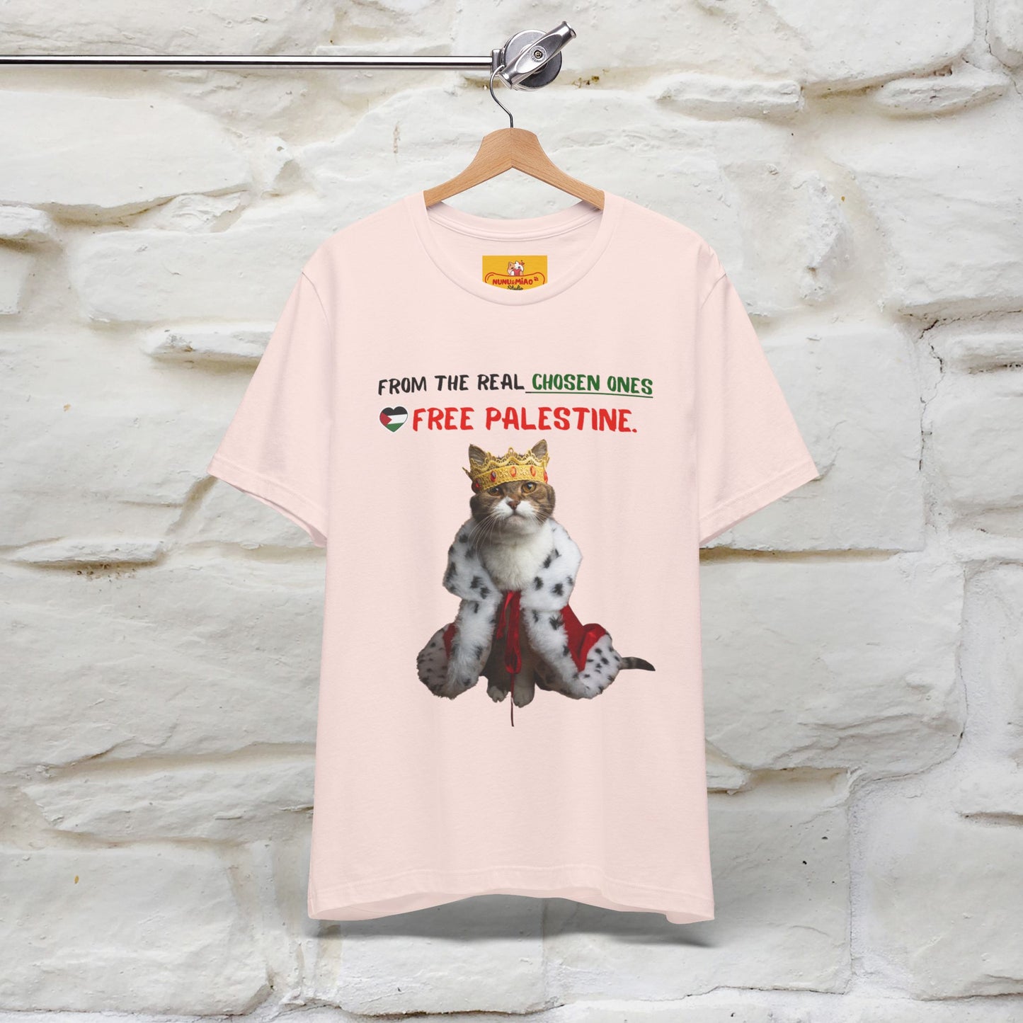 "From the real chosen ones  Free Palestine." Cat T-shirt |Nunu&Miao Studio - Nunu&Miao Studio