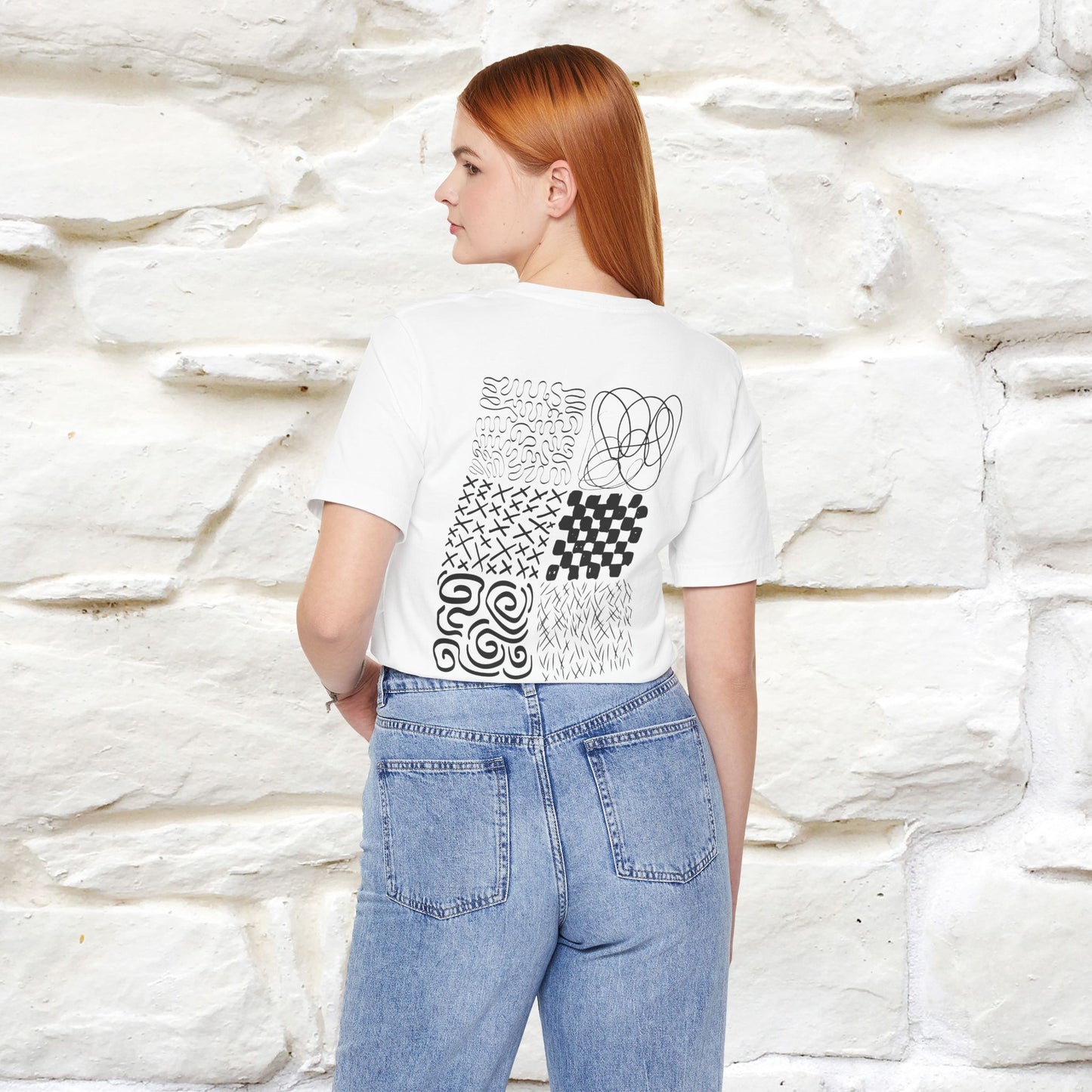 "Black And White'' Cat T-Shirt Front and Back Design | Nunu&Miao Studio - Nunu&Miao Studio